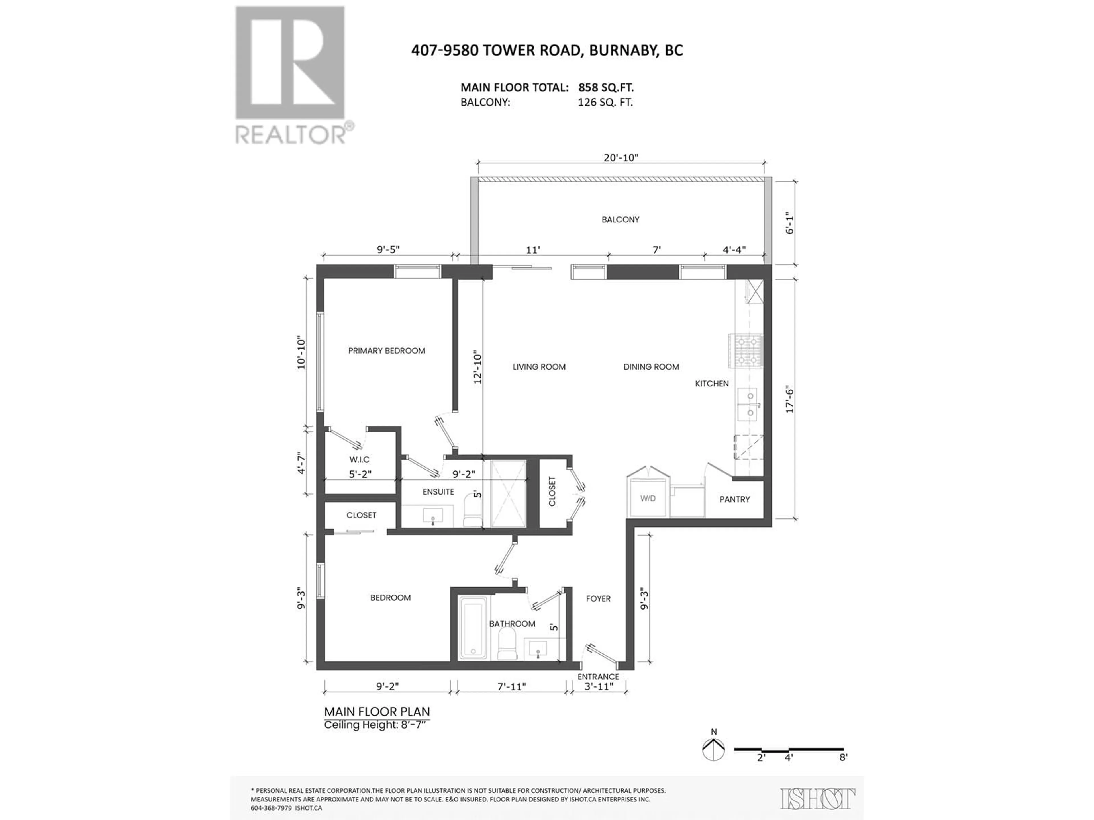 Floor plan for 407 9580 TOWER ROAD, Burnaby British Columbia V5A0G5