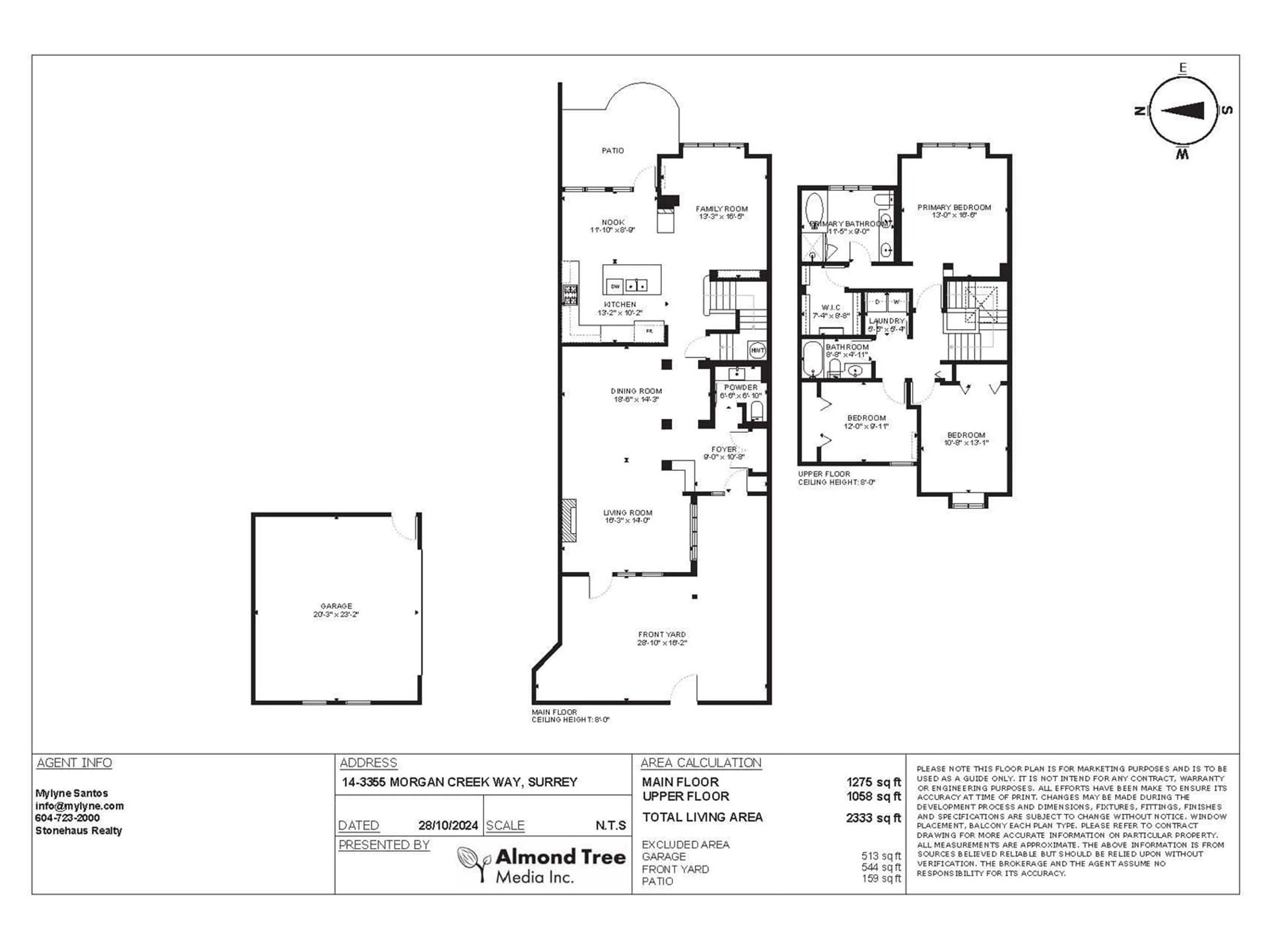 Floor plan for 14 3355 MORGAN CREEK WAY, Surrey British Columbia V3Z0J9