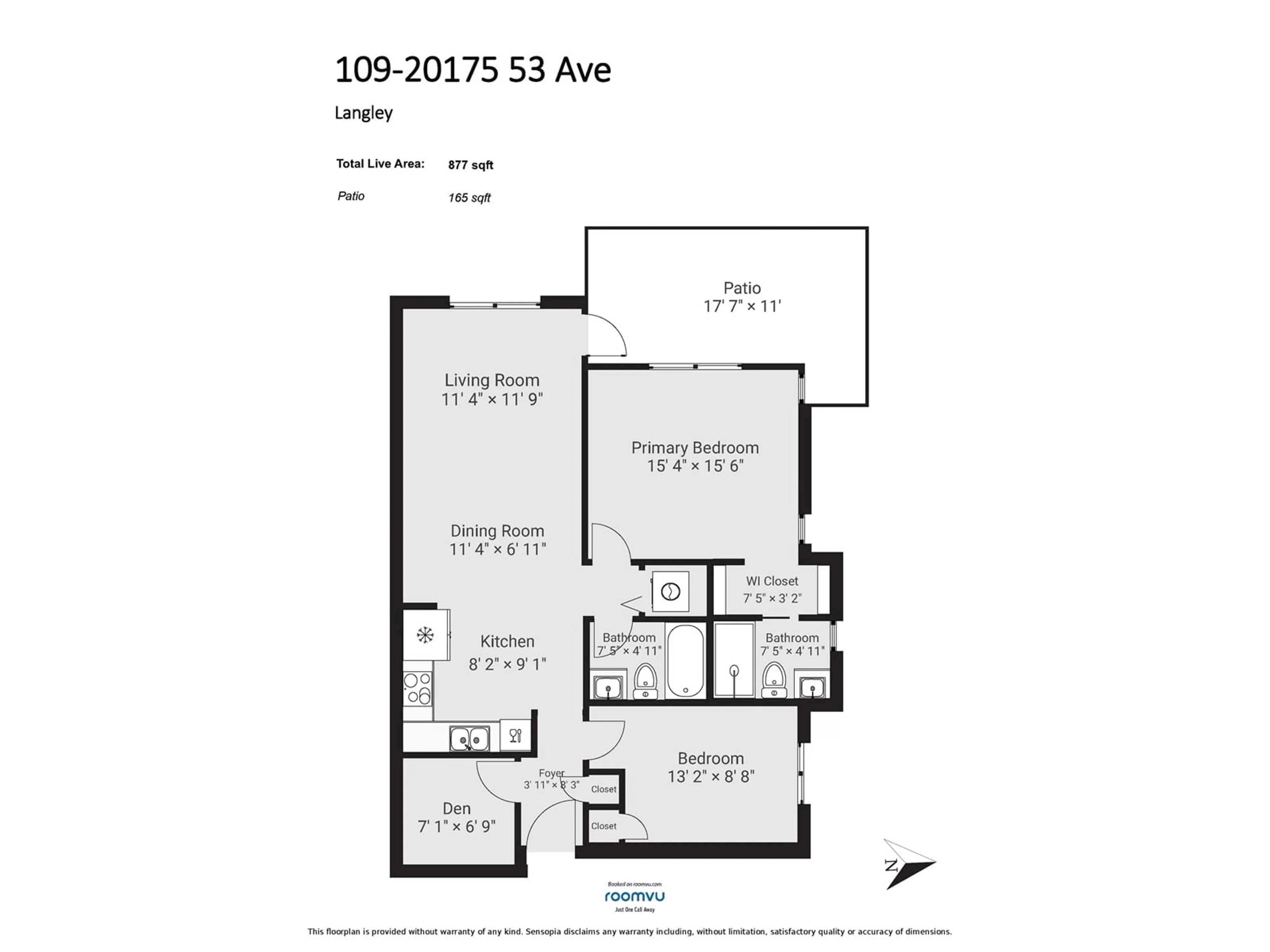 Floor plan for 109 20175 53 AVENUE, Langley British Columbia V3A0J8