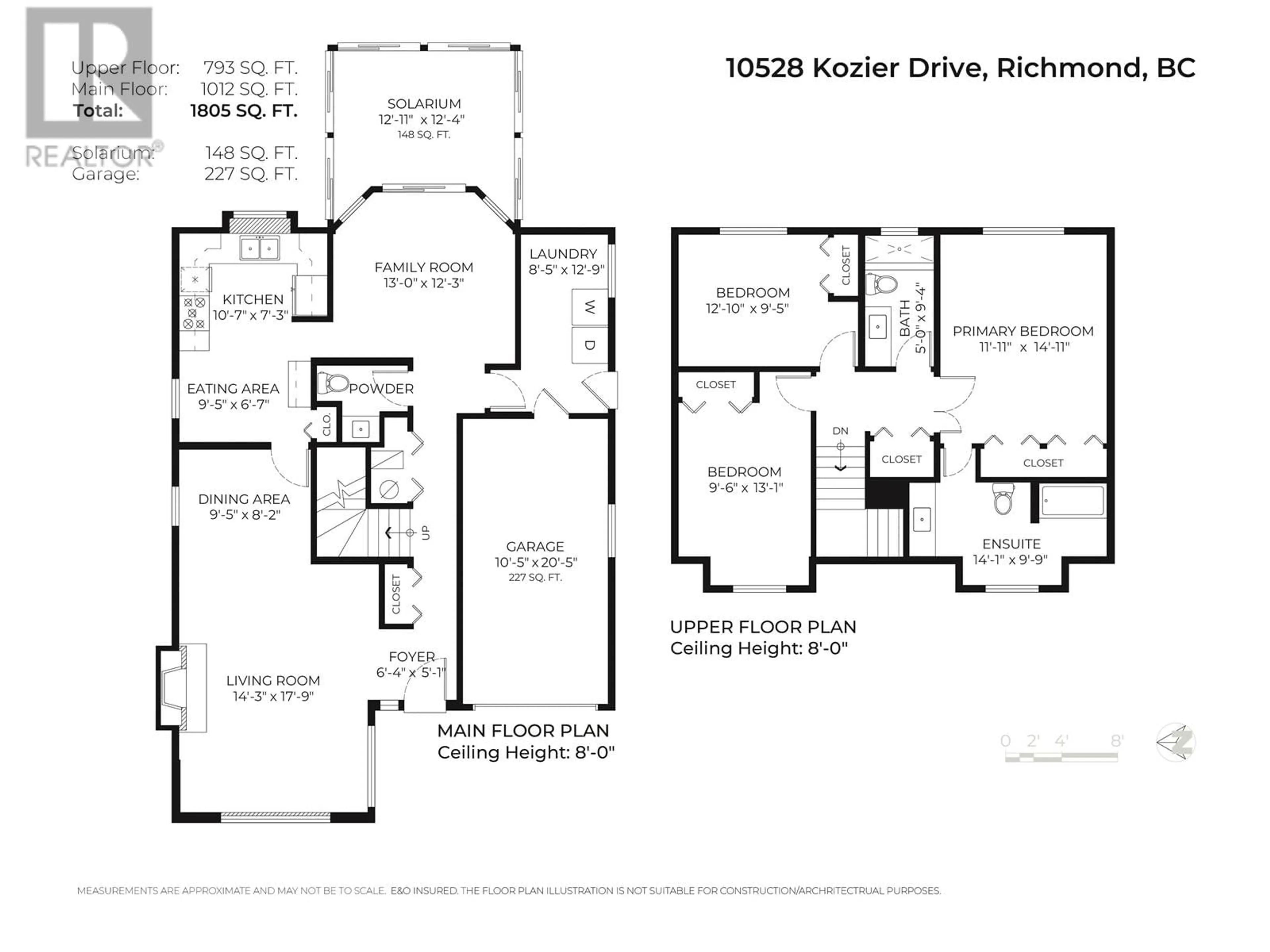 Floor plan for 10528 KOZIER DRIVE, Richmond British Columbia V7E5L8