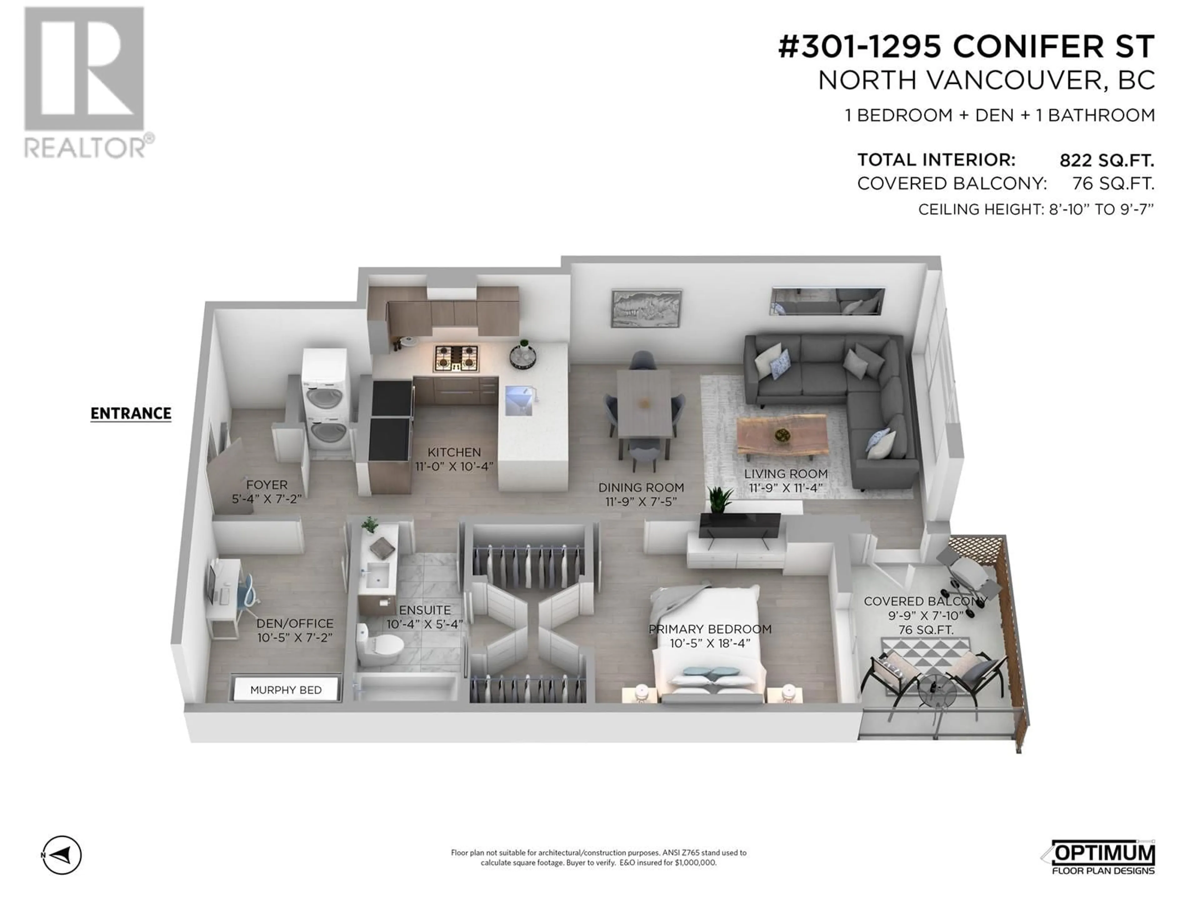 Floor plan for 301 1295 CONIFER STREET, North Vancouver British Columbia V7J0B4