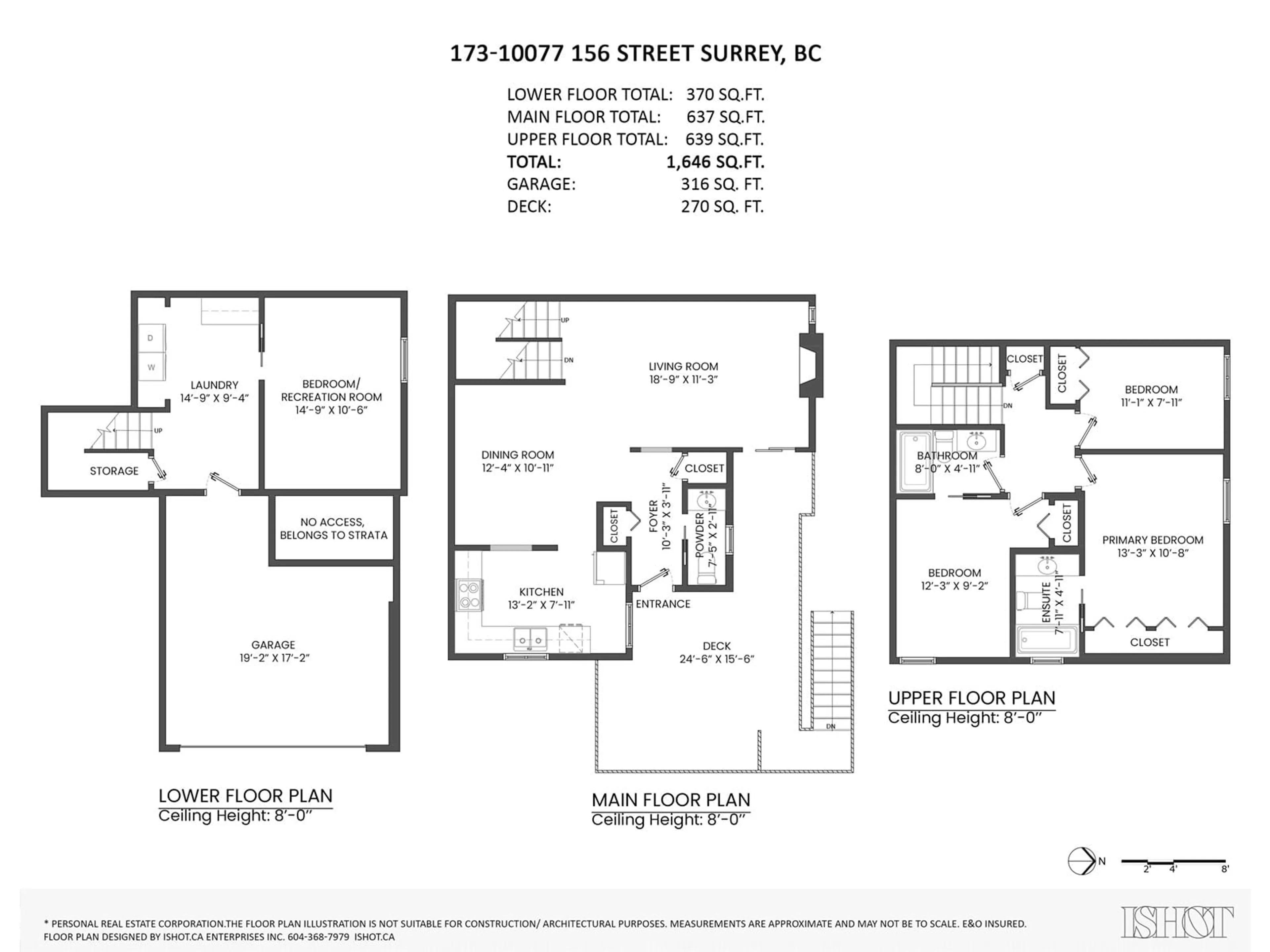 Floor plan for 173 10077 156 STREET, Surrey British Columbia V3R4L6