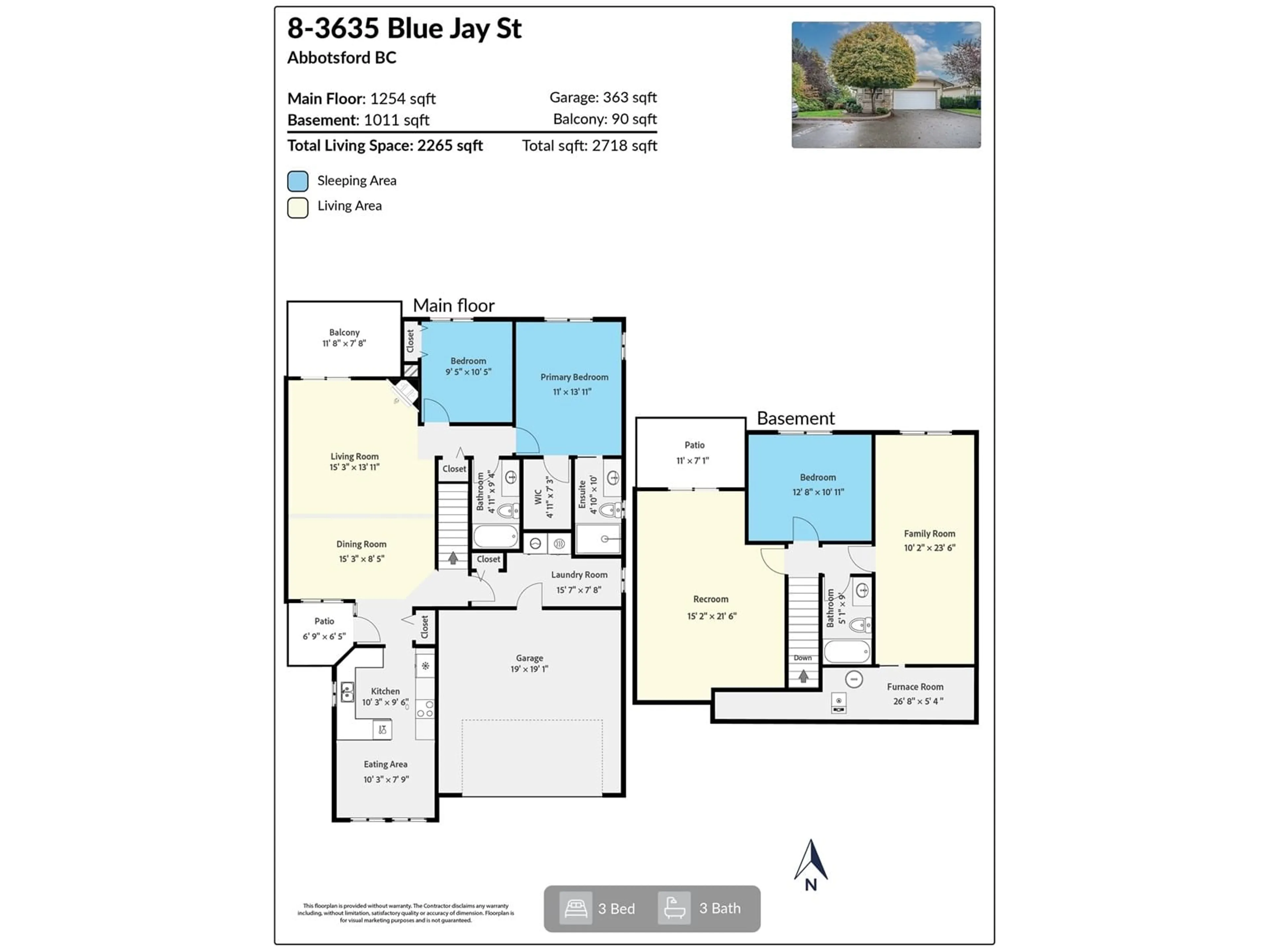 Floor plan for 8 3635 BLUE JAY STREET, Abbotsford British Columbia V2T6T3