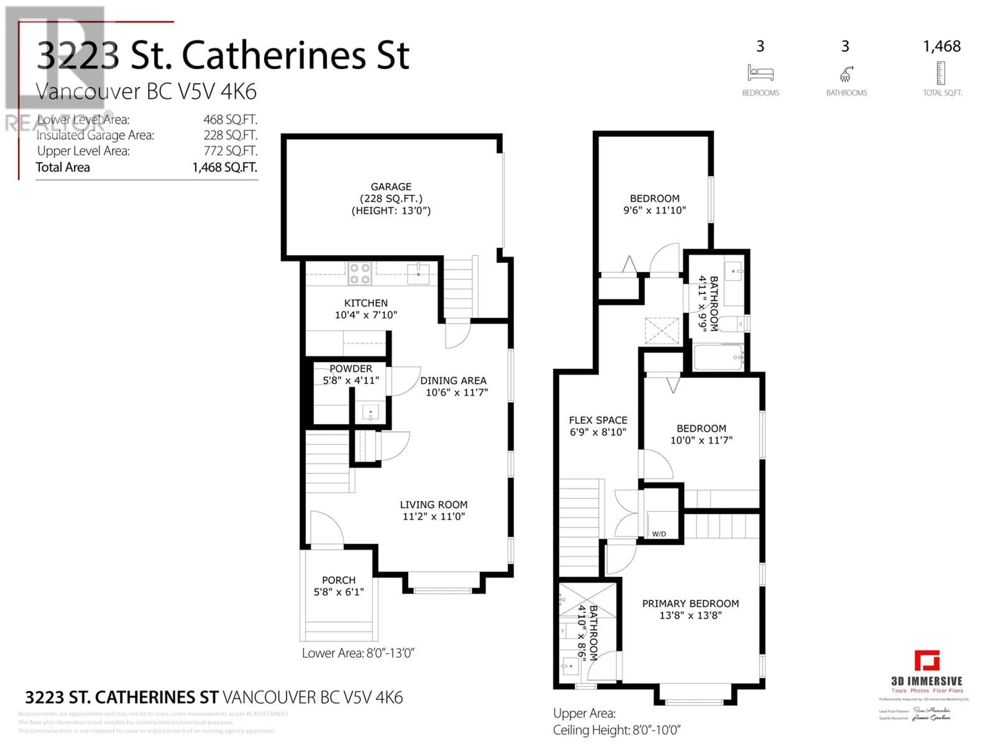 Floor plan for 3223 ST. CATHERINES STREET, Vancouver British Columbia V5V4K6