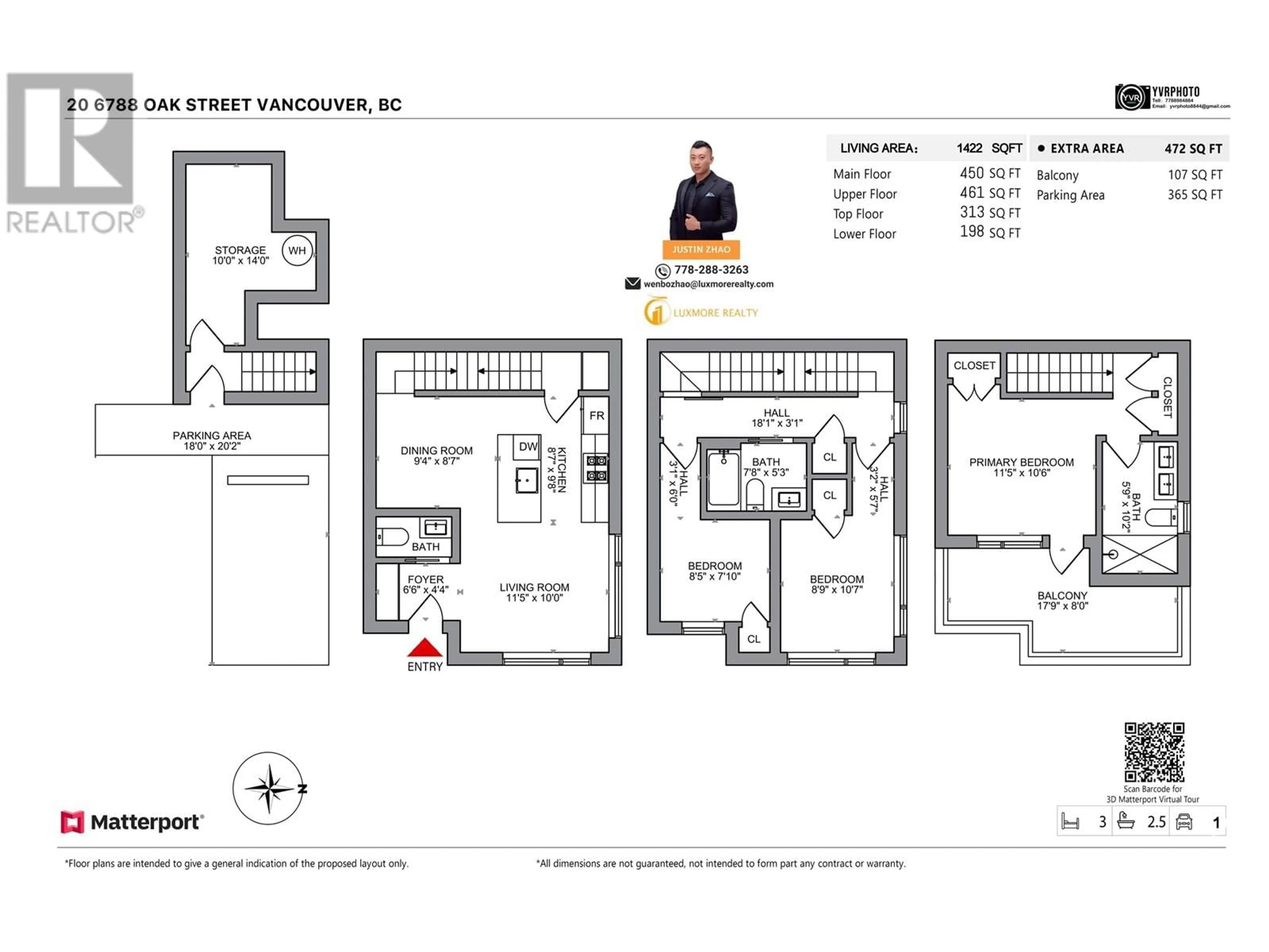 Floor plan for 20 6788 OAK STREET, Vancouver British Columbia V6P0L2