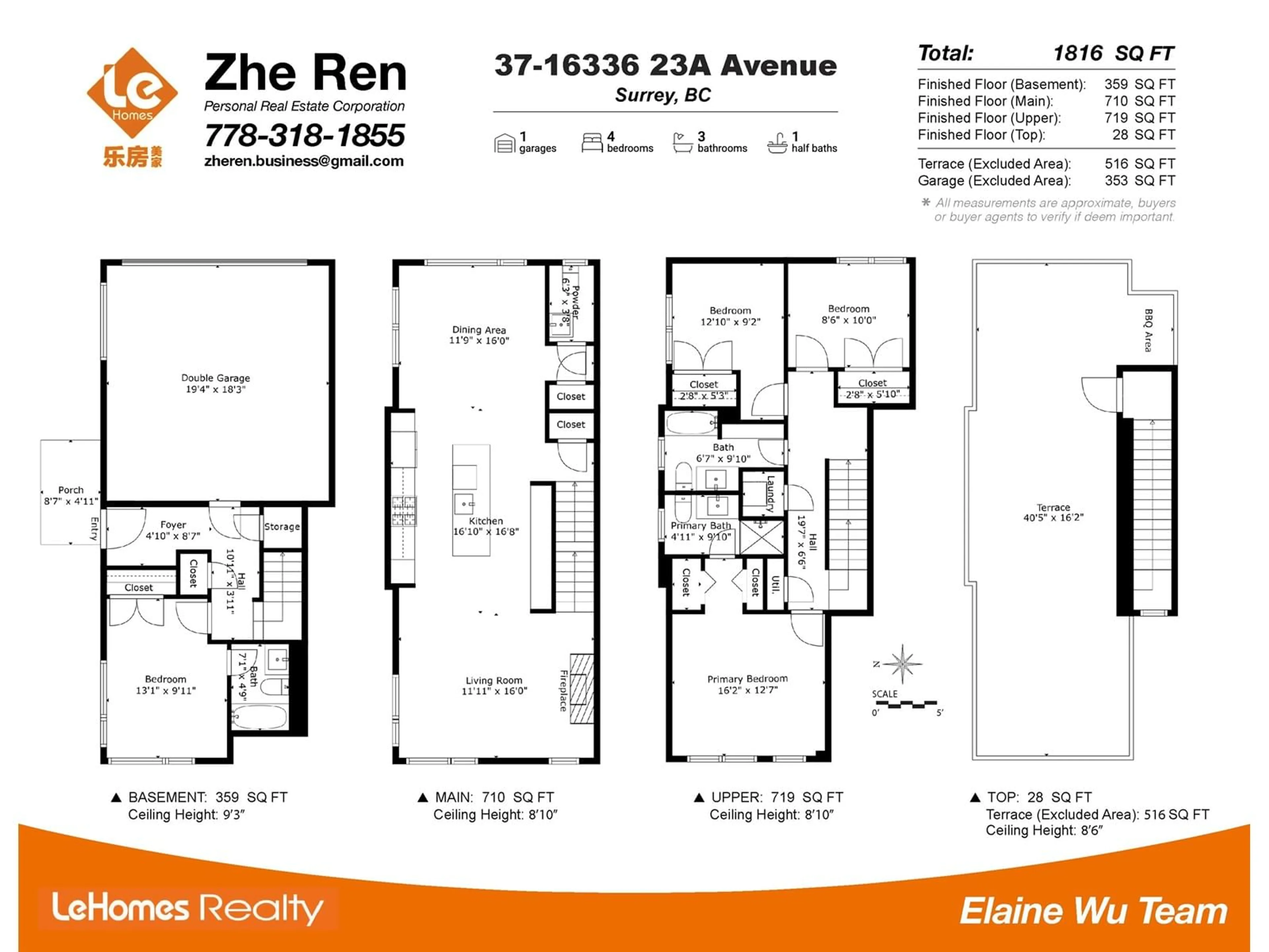 Floor plan for 37 16336 23A AVENUE, Surrey British Columbia V3Z0S5