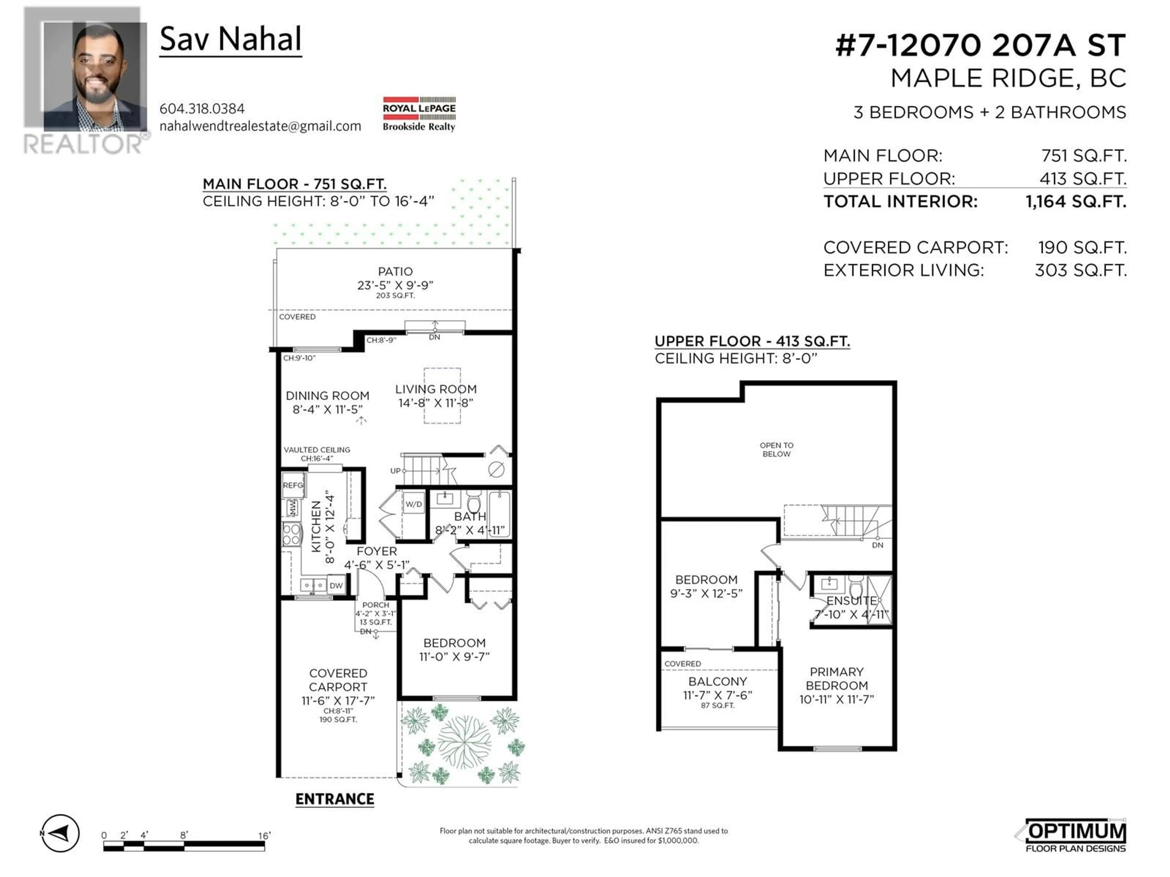 Floor plan for 7 12070 207A STREET, Maple Ridge British Columbia V2X9X9