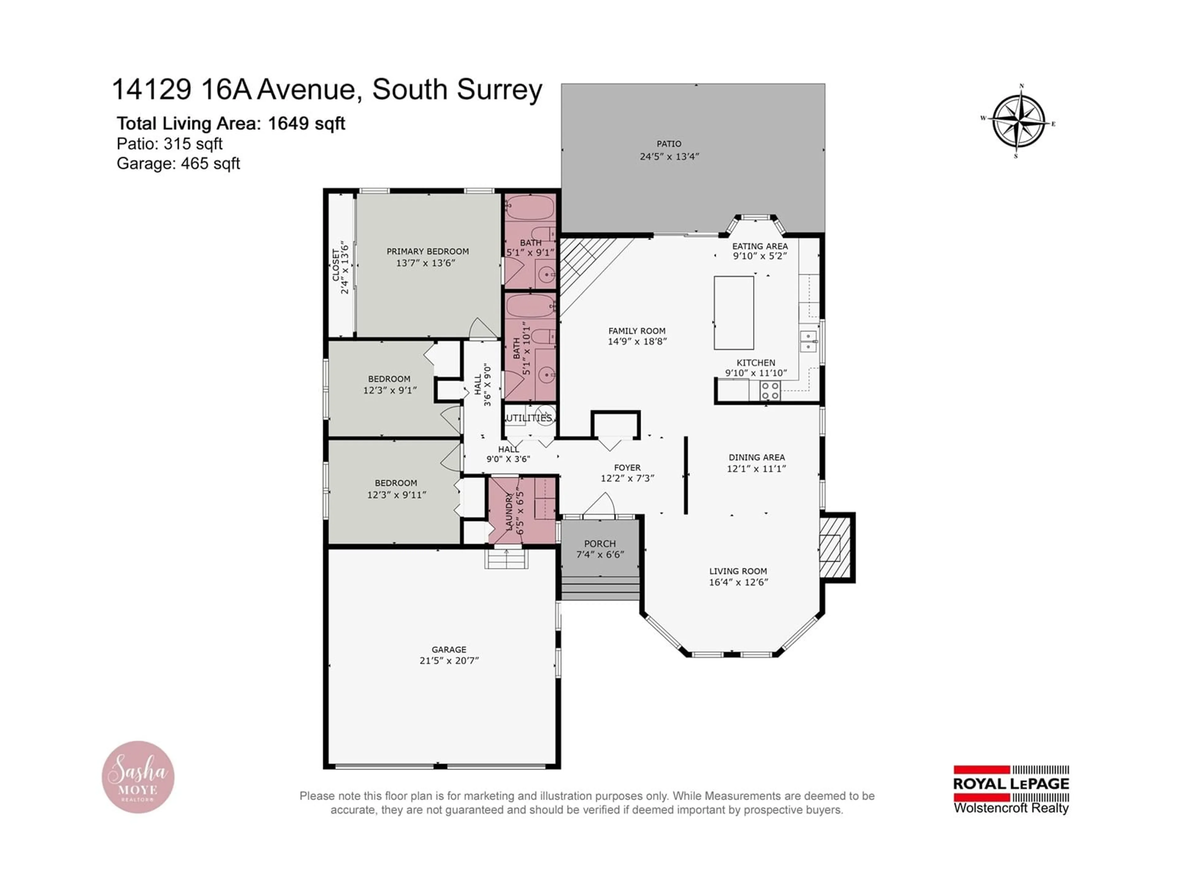 Floor plan for 14129 16A AVENUE, Surrey British Columbia V4A8K2