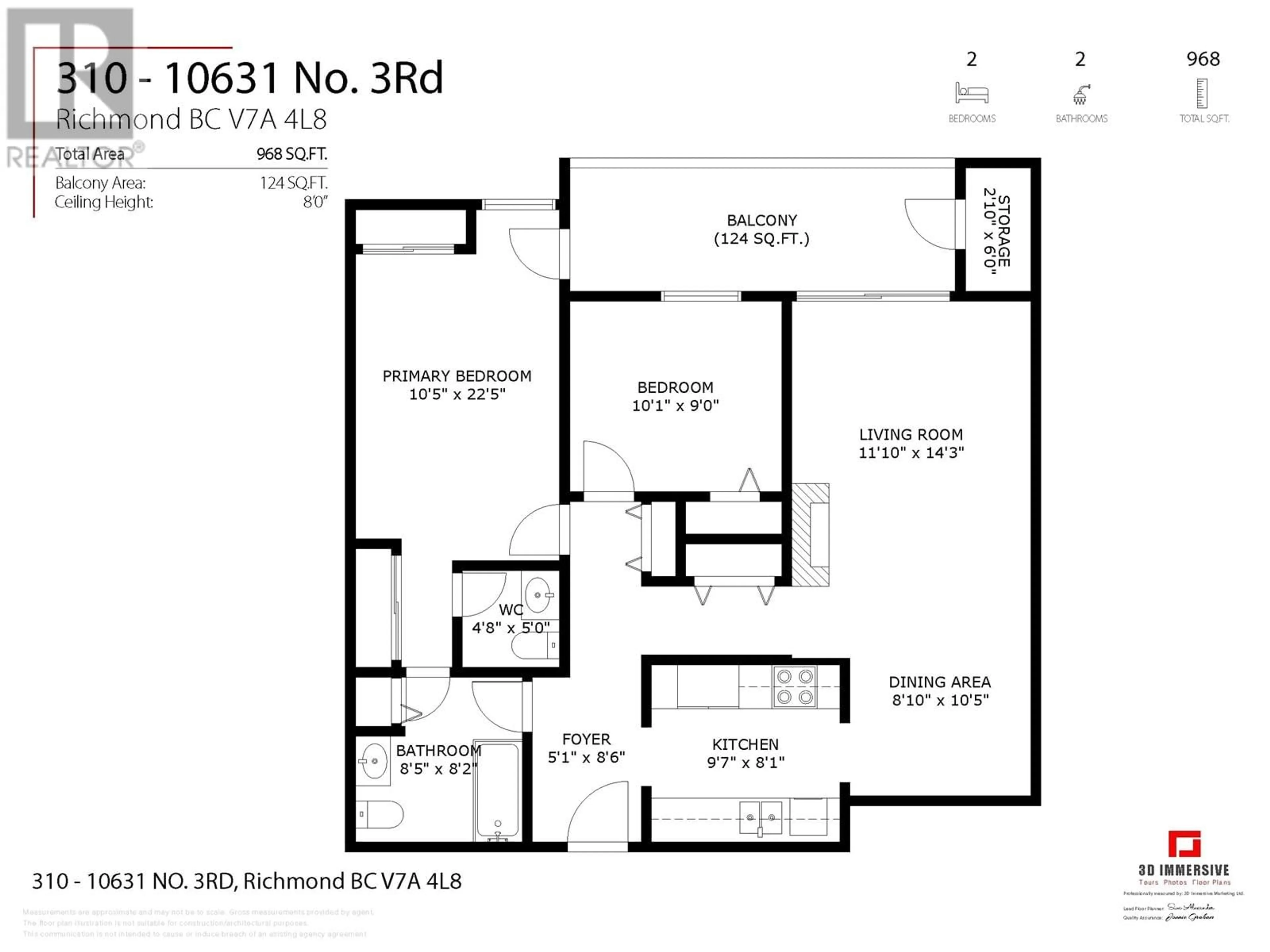 Floor plan for 310 10631 NO. 3 ROAD, Richmond British Columbia V7A4L8