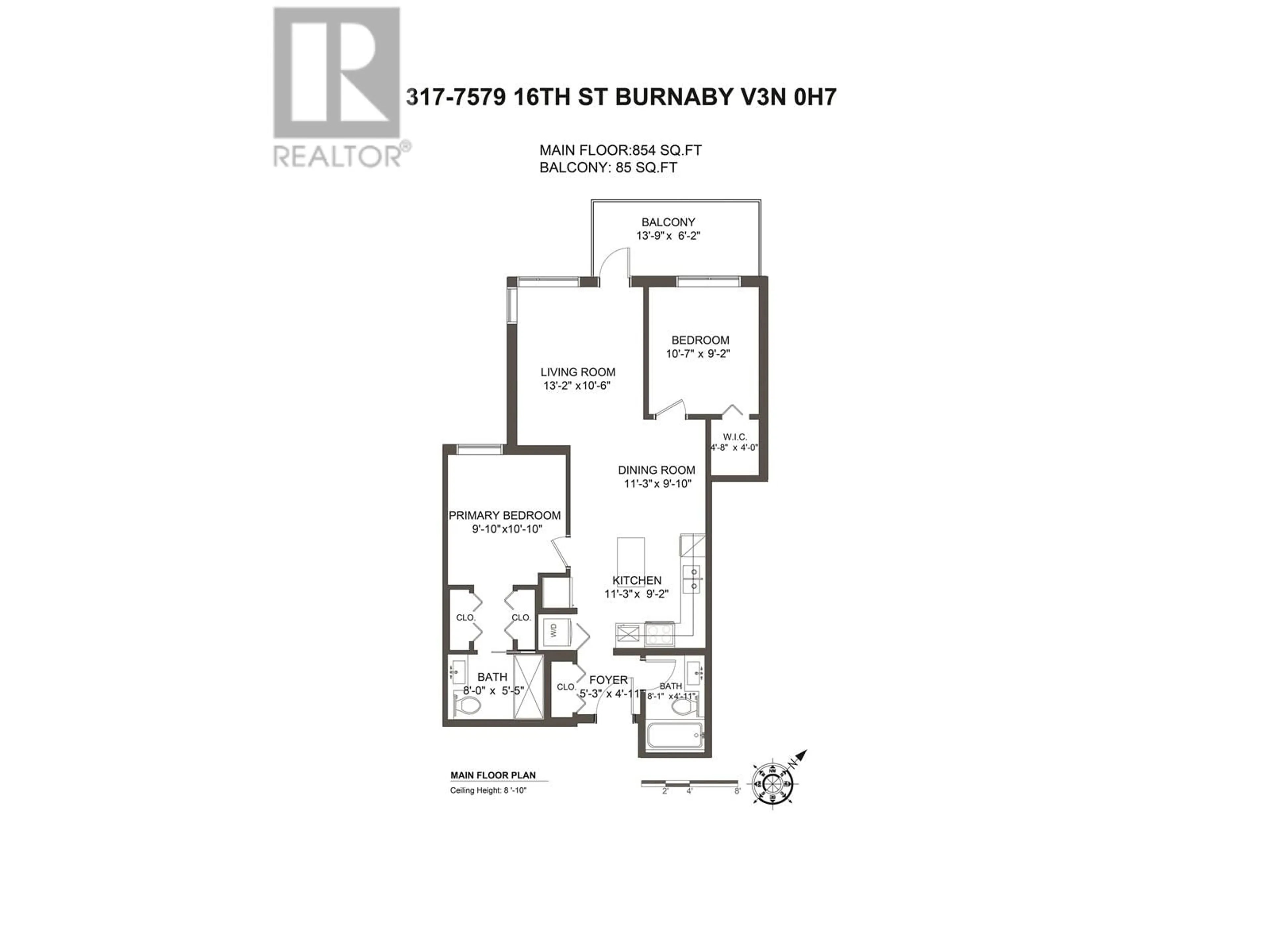 Floor plan for 317 7579 16TH STREET, Burnaby British Columbia V3N0H7