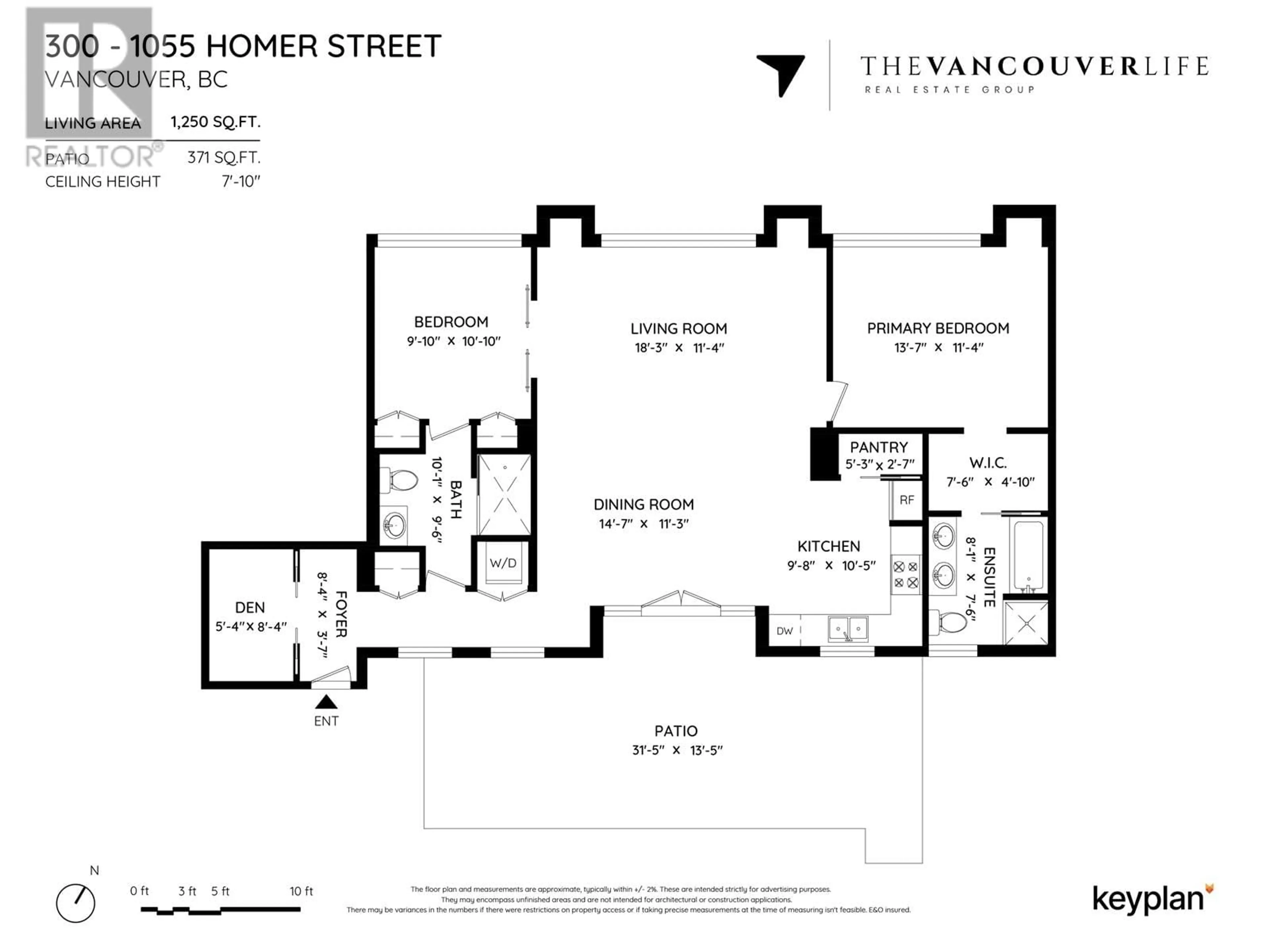 Floor plan for 300 1055 HOMER STREET, Vancouver British Columbia V6B1G3