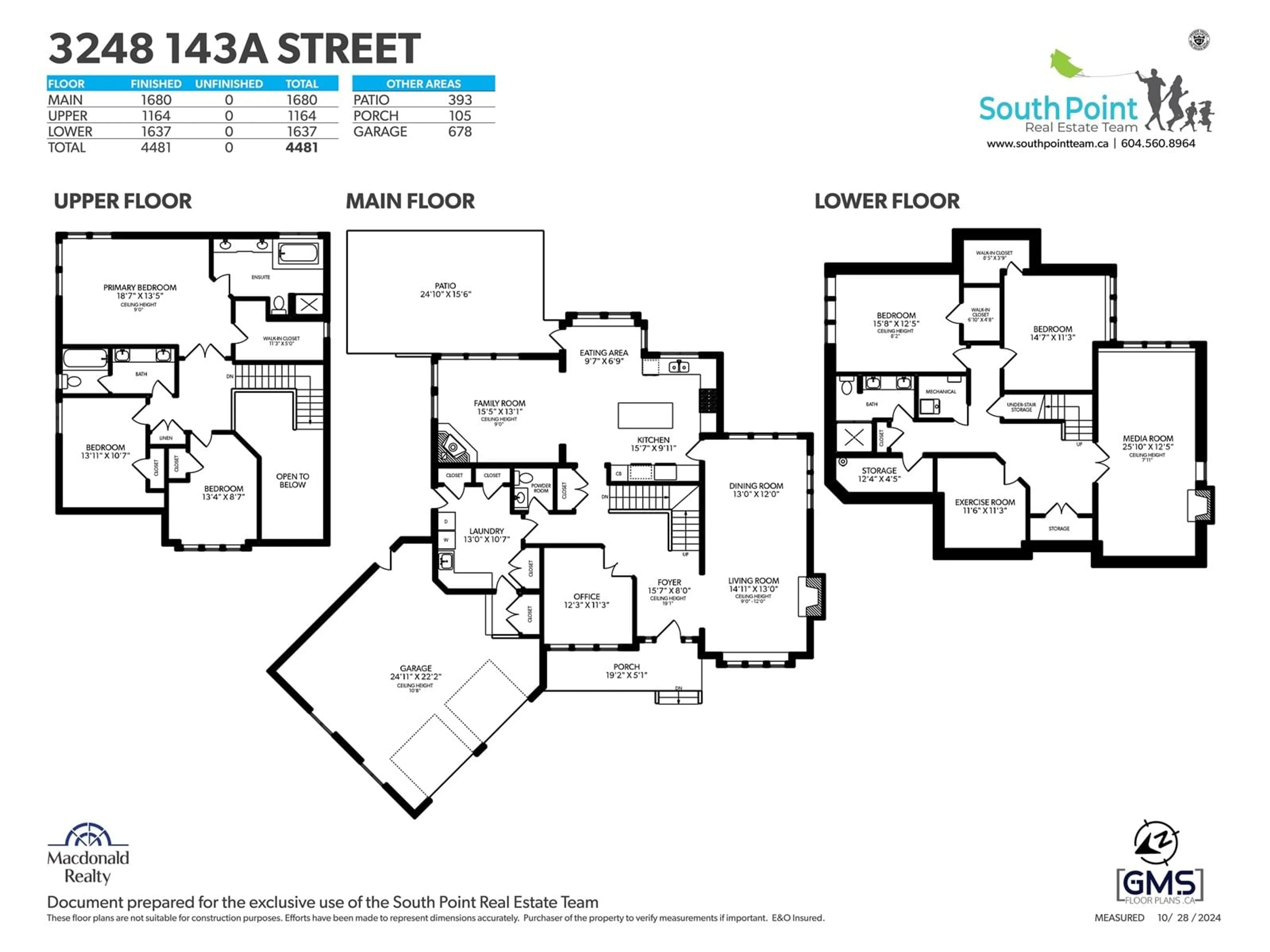 Floor plan for 3248 143A STREET, Surrey British Columbia V4P3M5