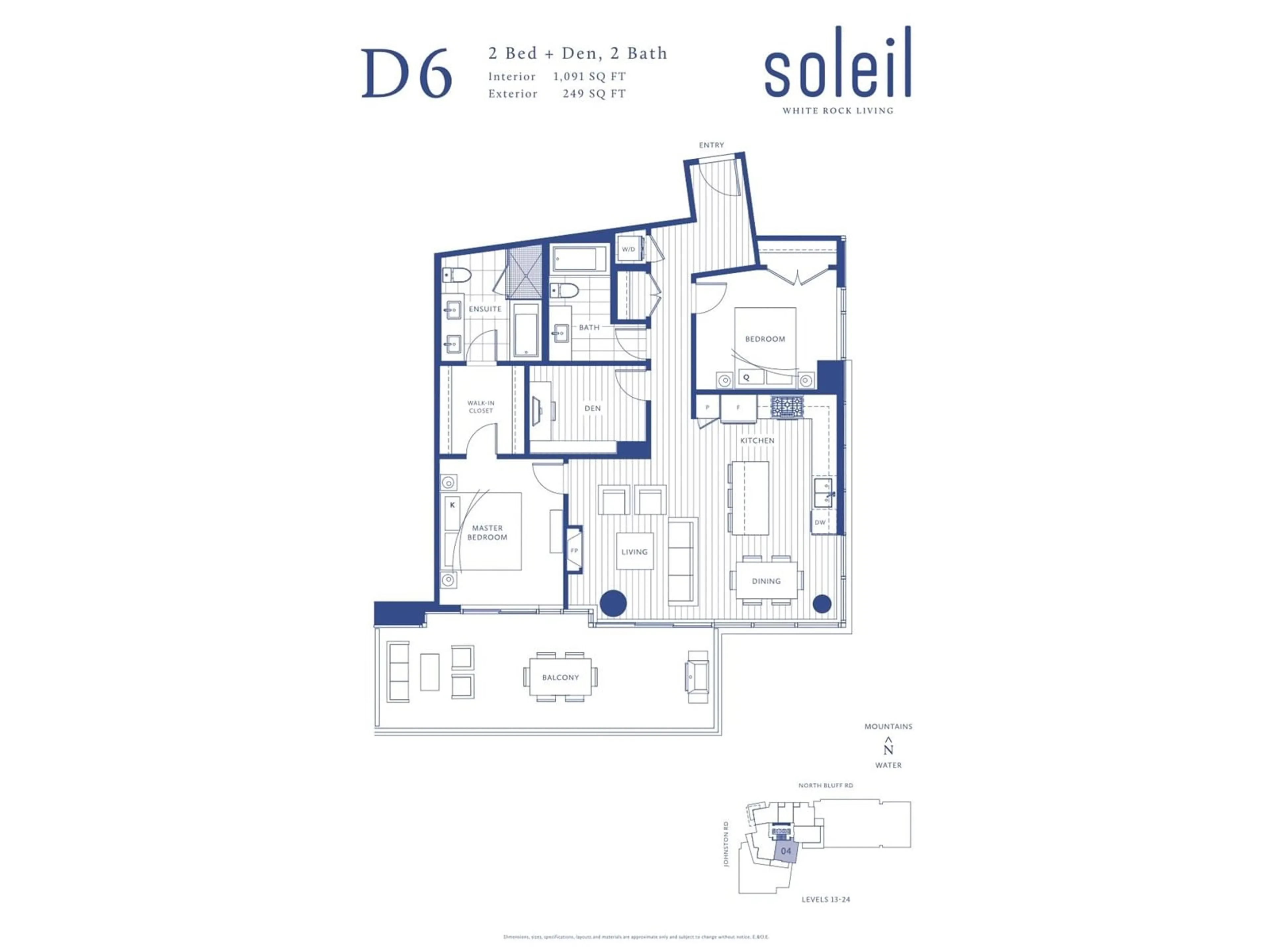 Floor plan for 1704 1588 JOHNSTON ROAD, White Rock British Columbia V4B0C5