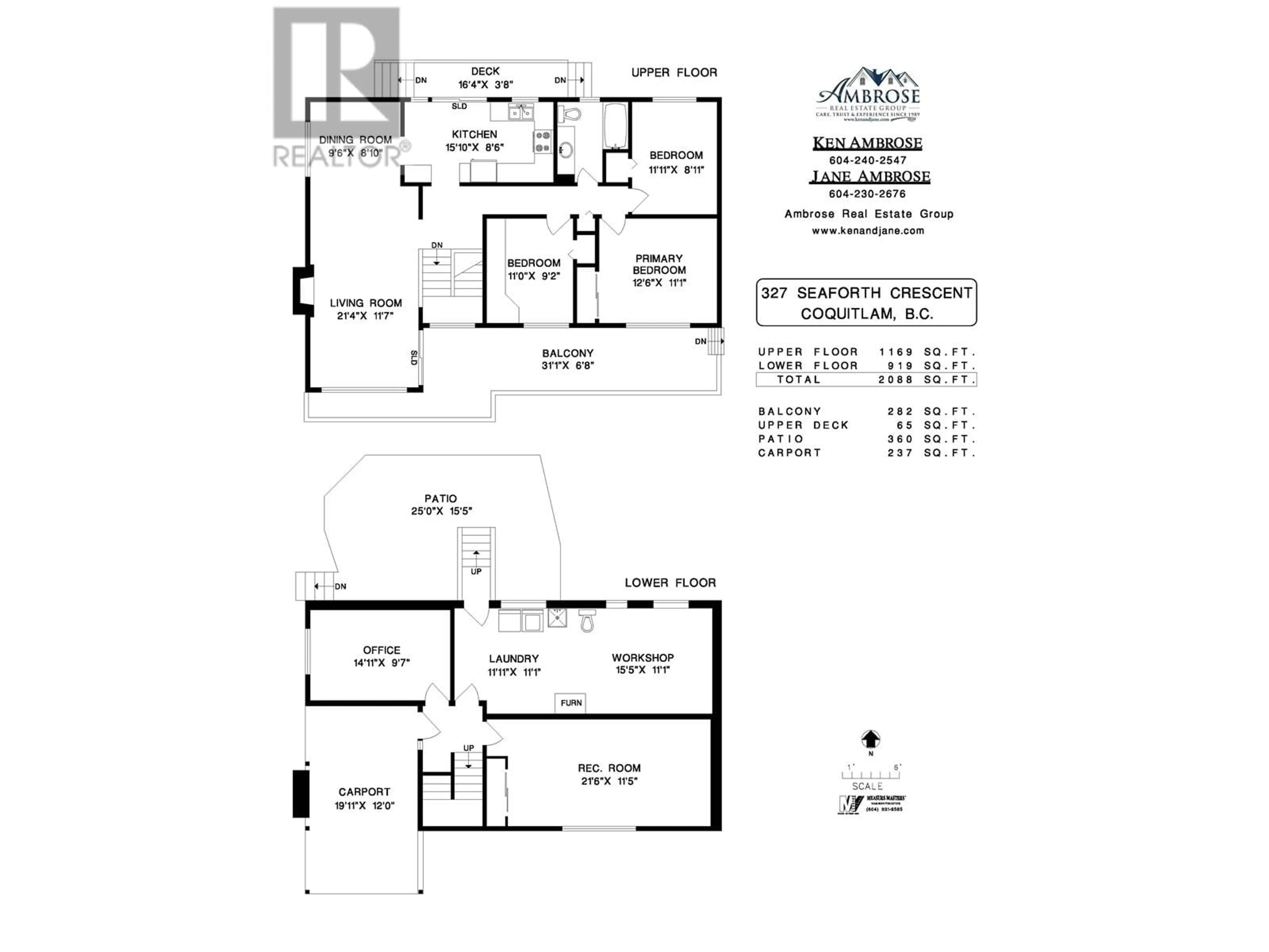 Floor plan for 327 SEAFORTH CRESCENT, Coquitlam British Columbia V3K2M3