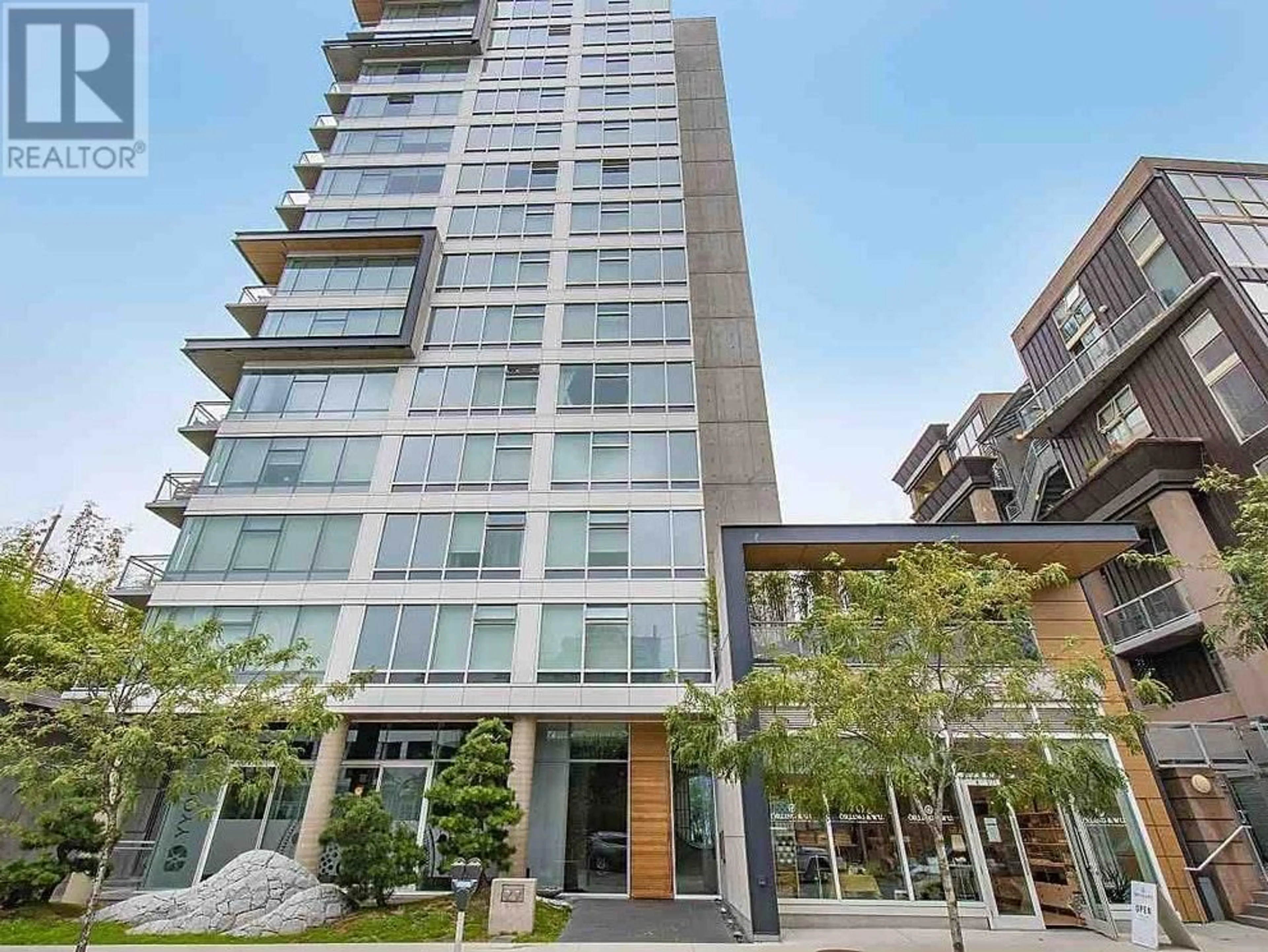 A pic from exterior of the house or condo, the front or back of building for 802 1565 W 6TH AVENUE, Vancouver British Columbia V6J1R1