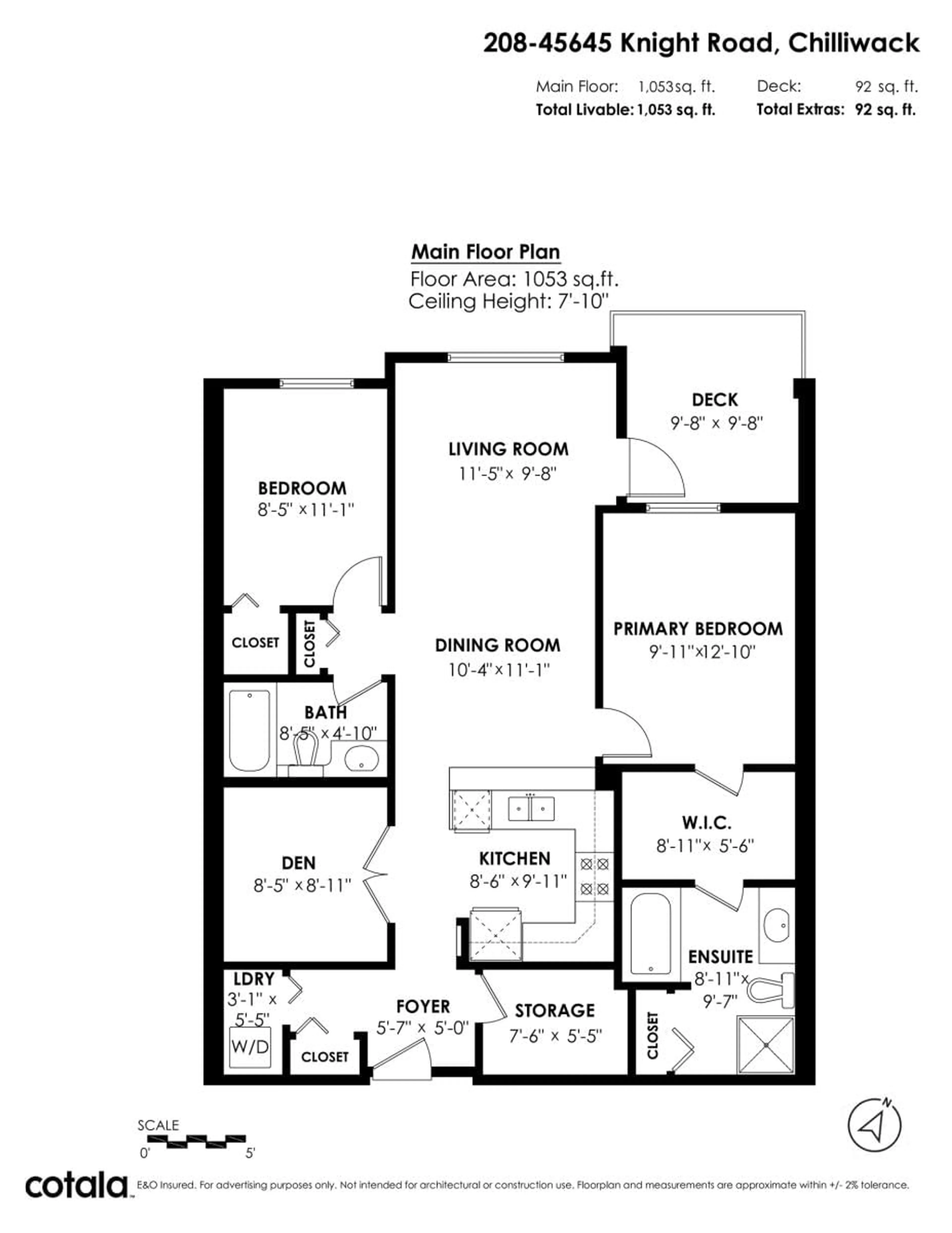 Floor plan for 208 45645 KNIGHT ROAD, Chilliwack British Columbia V2R0B1