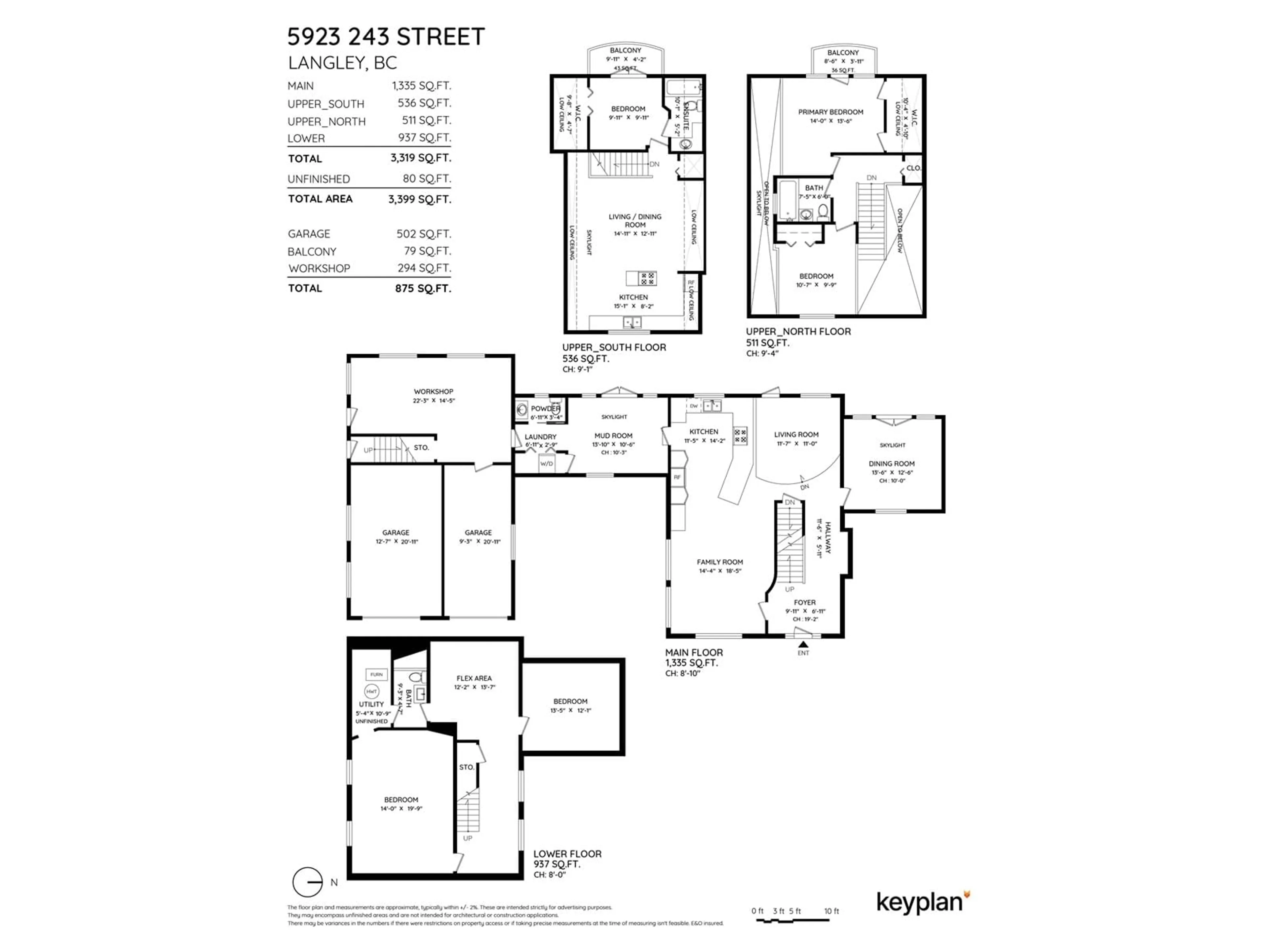 Floor plan for 5923 243 STREET, Langley British Columbia V2Z2G5