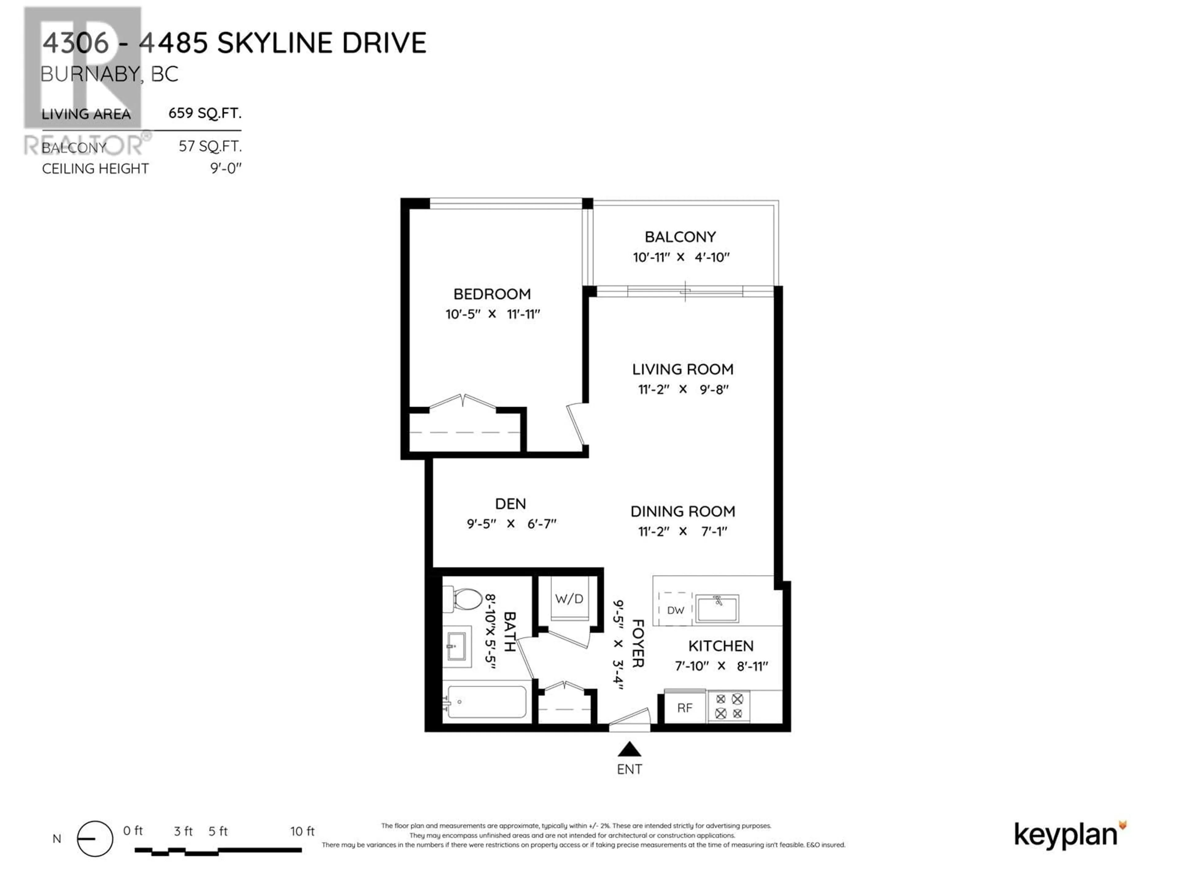 Floor plan for 4306 4485 SKYLINE DRIVE, Burnaby British Columbia V5C0J2