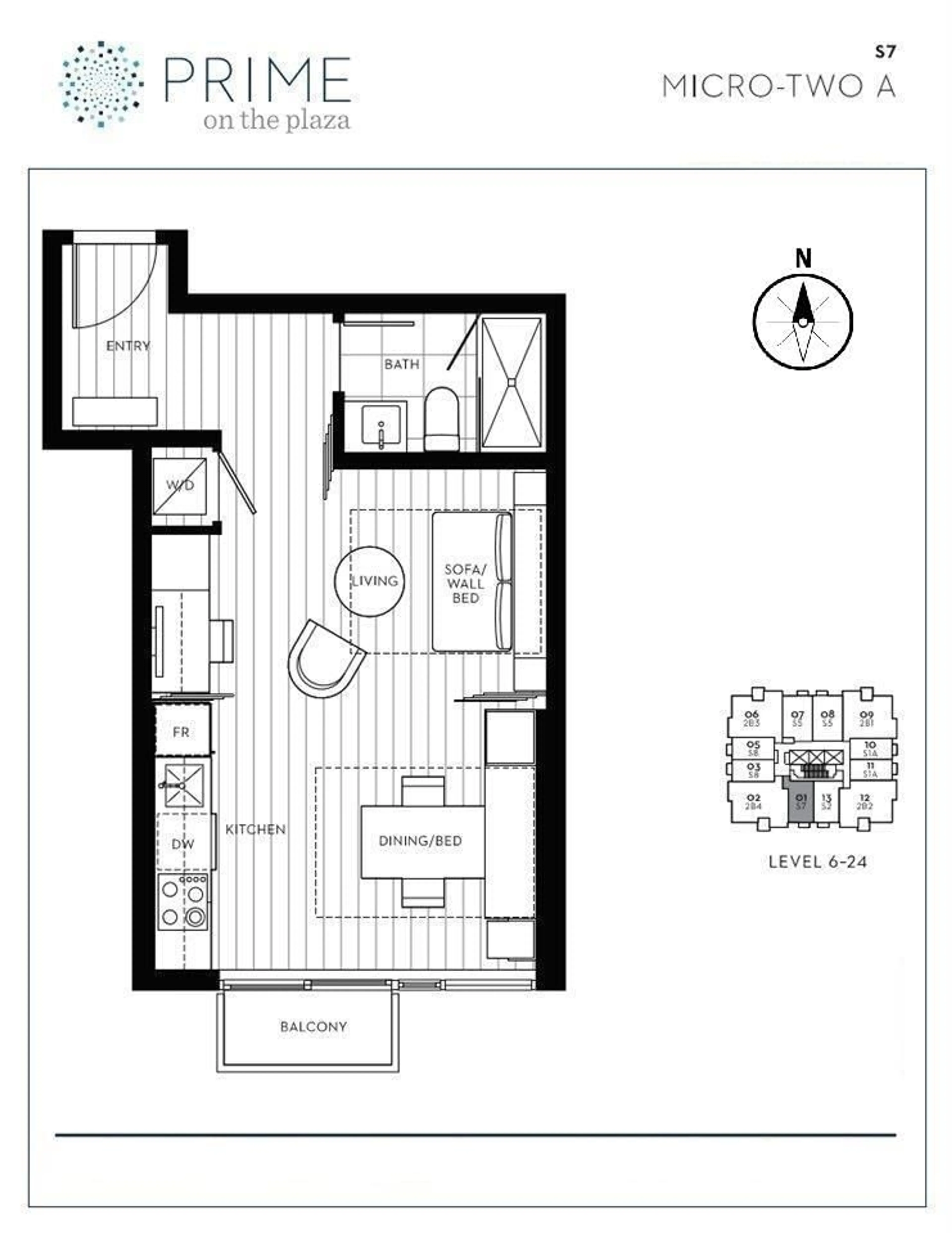 Floor plan for 2201 13438 CENTRAL AVENUE, Surrey British Columbia V3T0N2