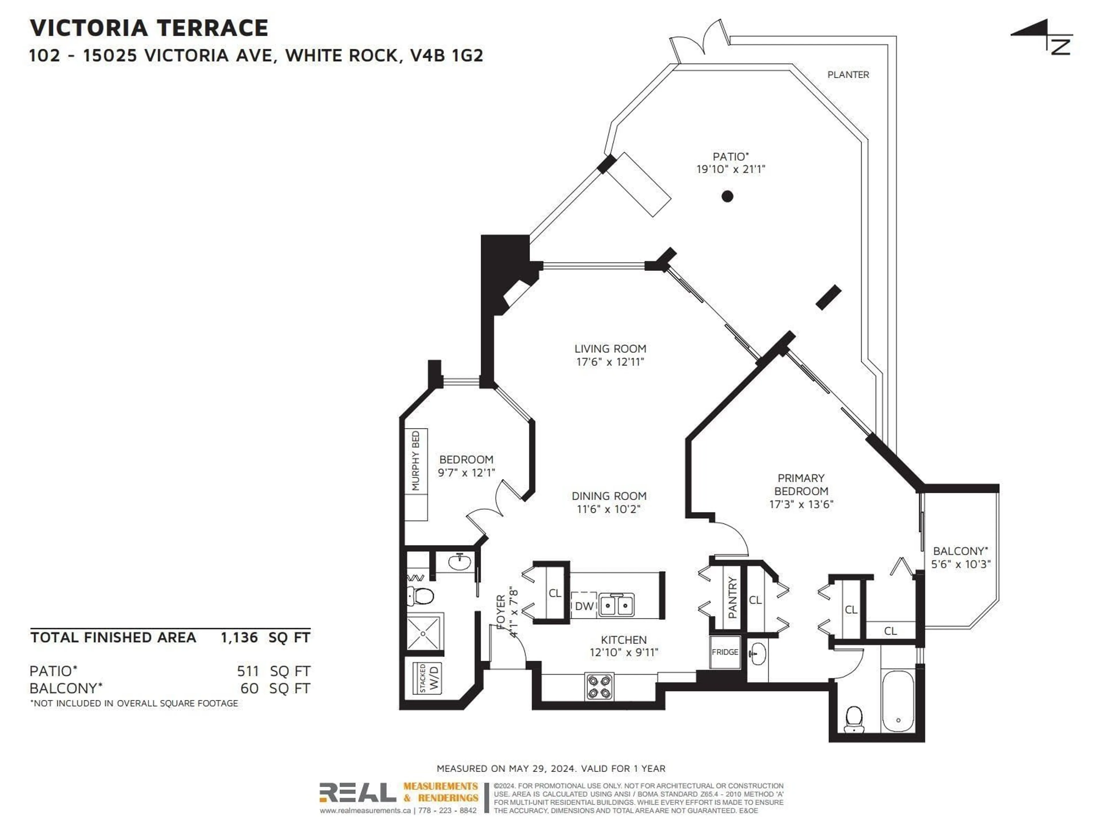 Floor plan for 102 15025 VICTORIA AVENUE, White Rock British Columbia V4B1G2