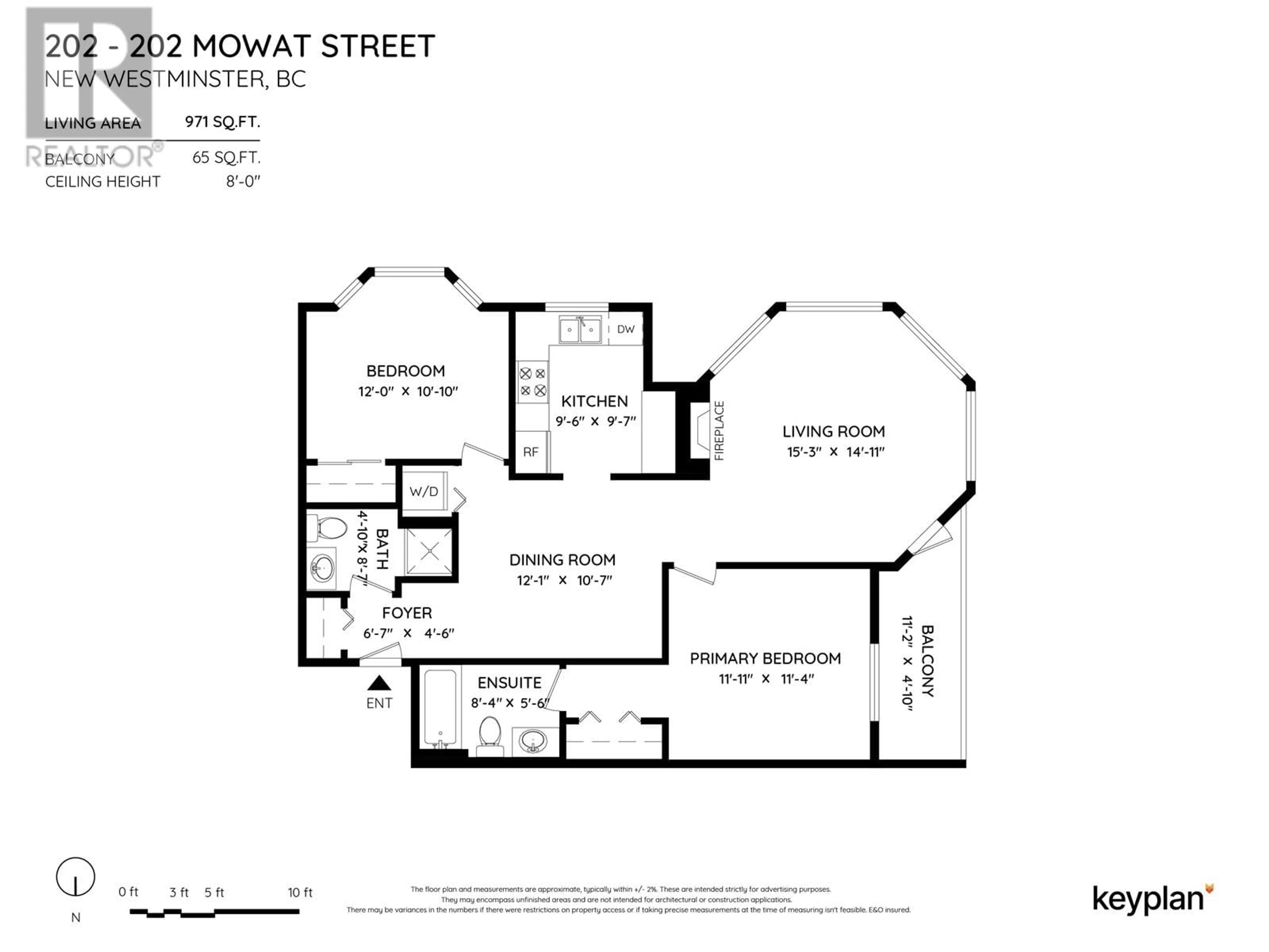 Floor plan for 202 202 MOWAT STREET, New Westminster British Columbia V3M4B2