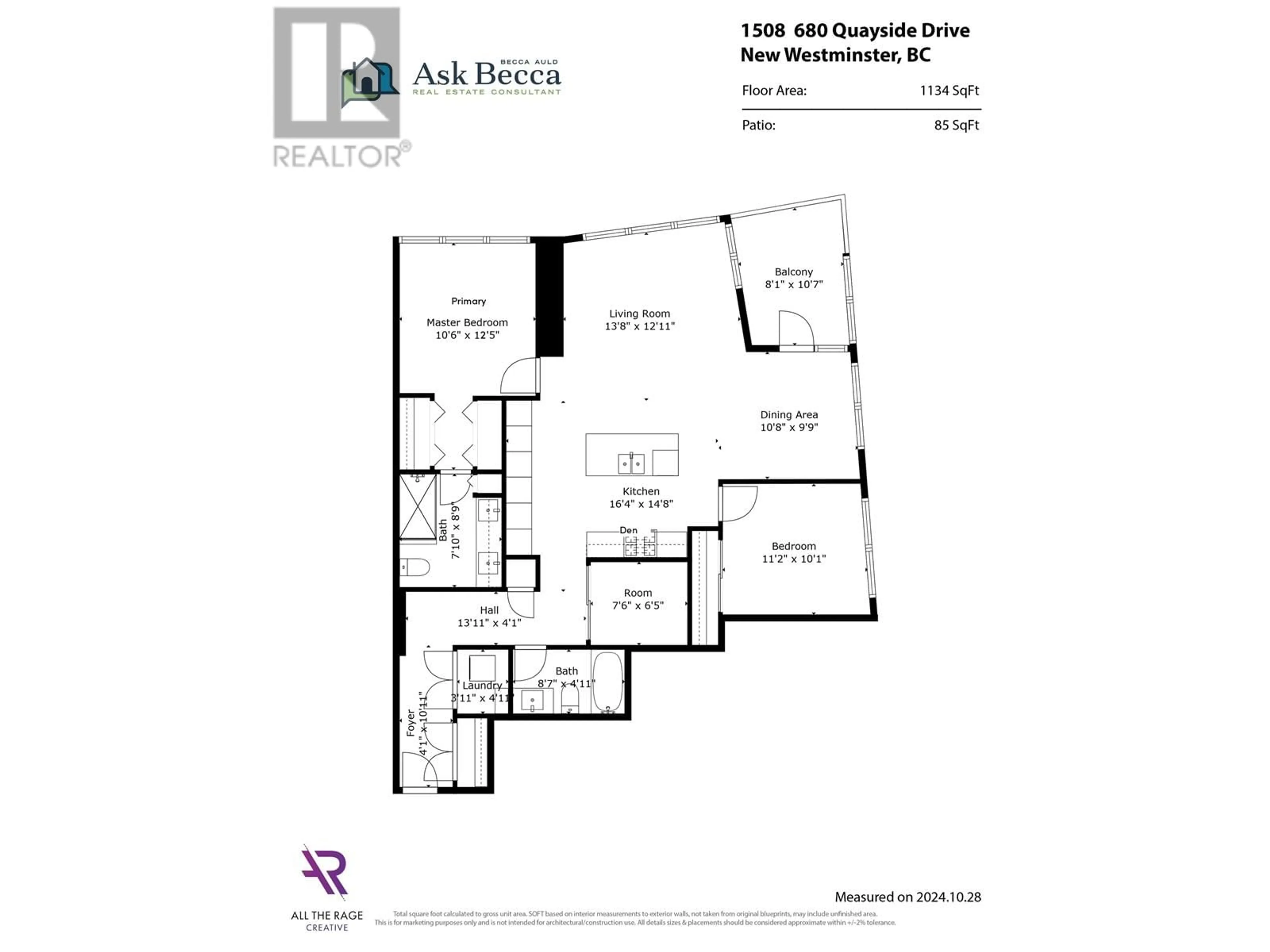 Floor plan for 1508 680 QUAYSIDE DRIVE, New Westminster British Columbia V3M0P2