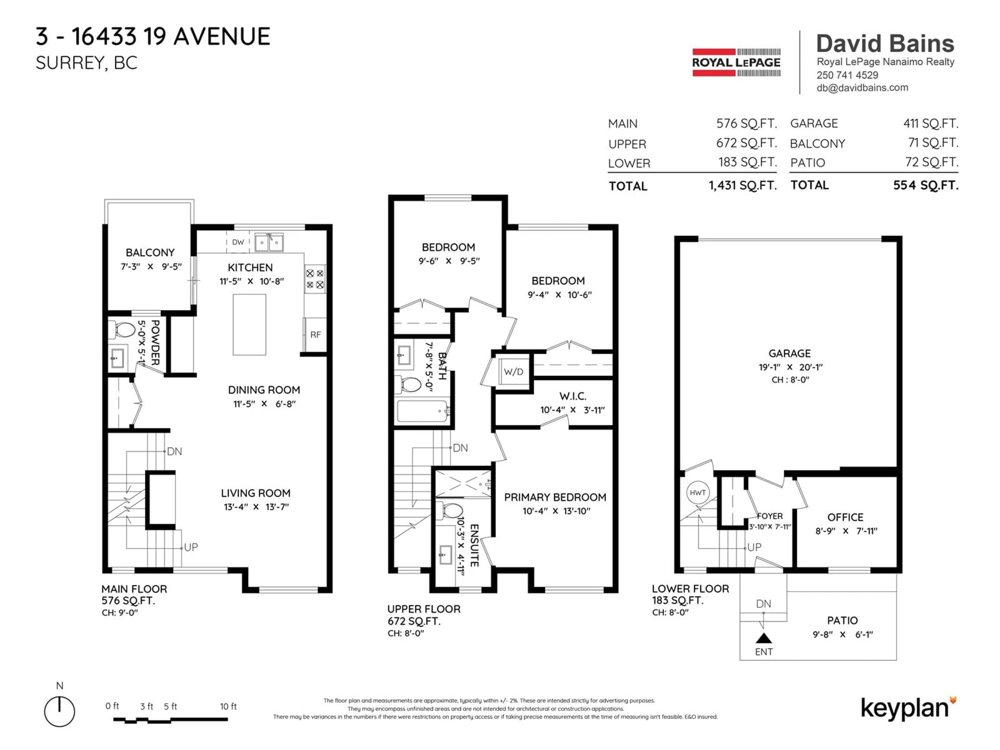 Floor plan for 3 16433 19 AVENUE, Surrey British Columbia V3Z0Z1