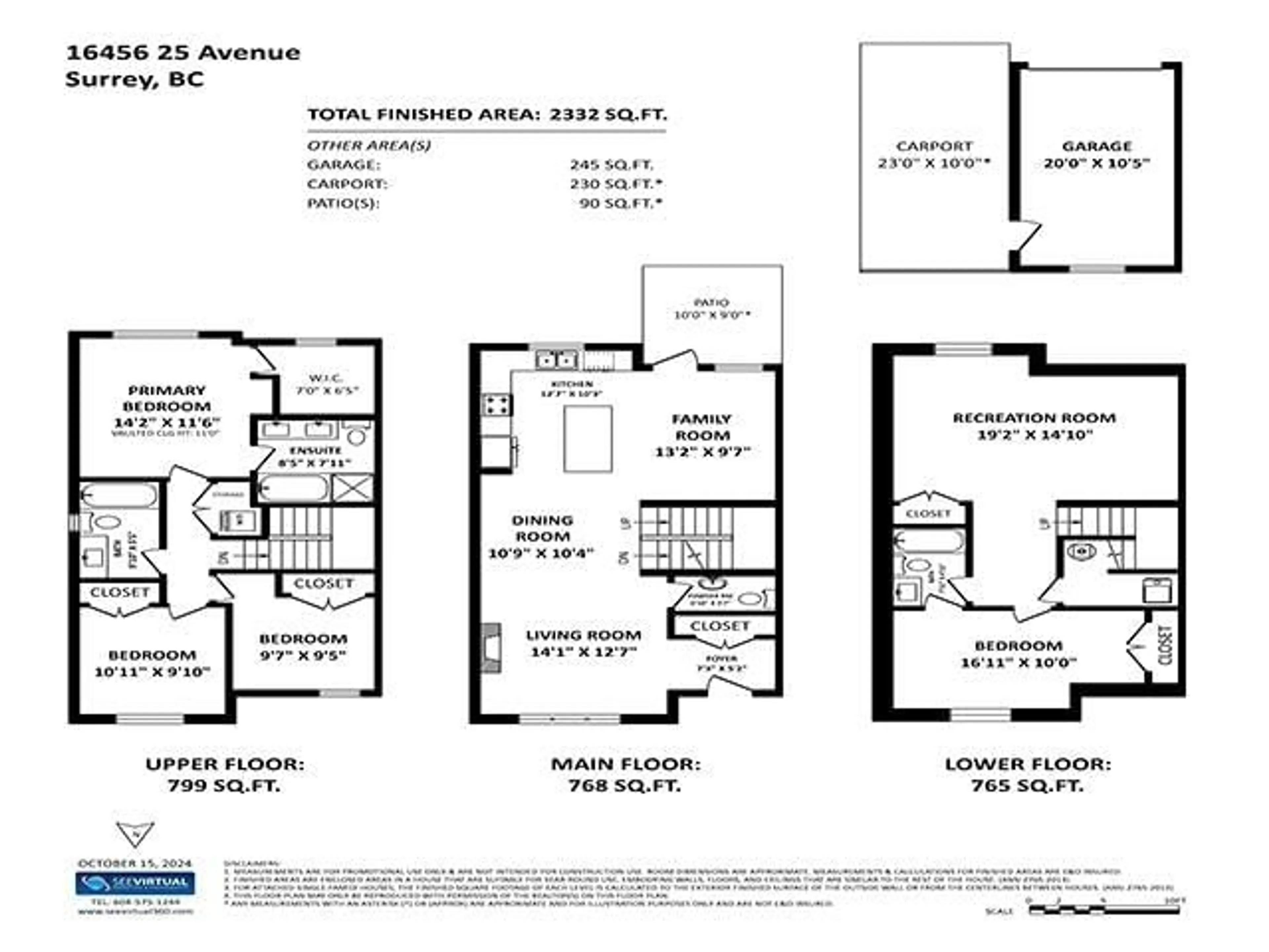 Floor plan for 16456 25TH AVENUE, Surrey British Columbia V3Z0M8