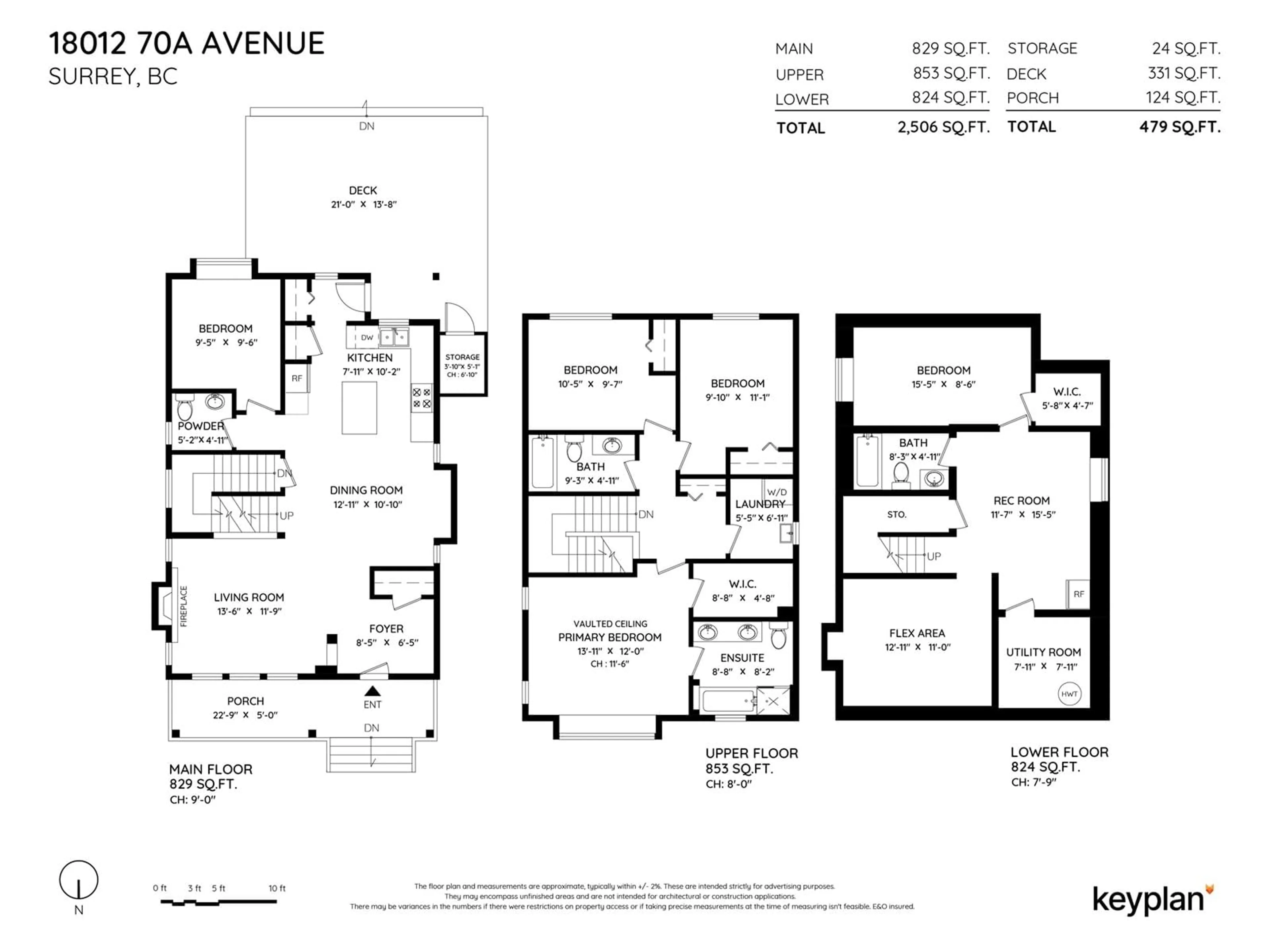 Floor plan for 18012 70A AVENUE, Surrey British Columbia V3S7C5