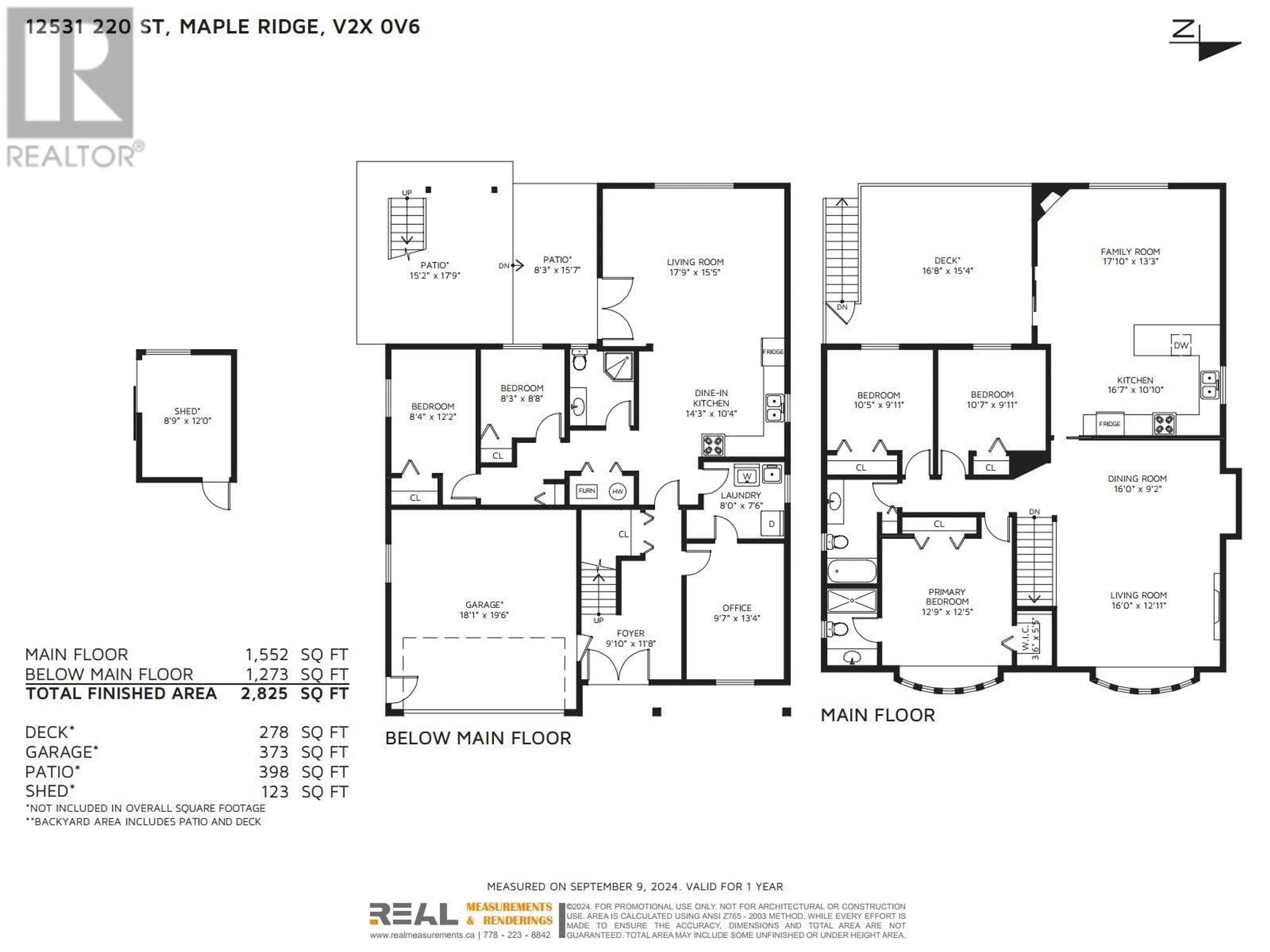 Floor plan for 12531 220 STREET, Maple Ridge British Columbia V2X0V6