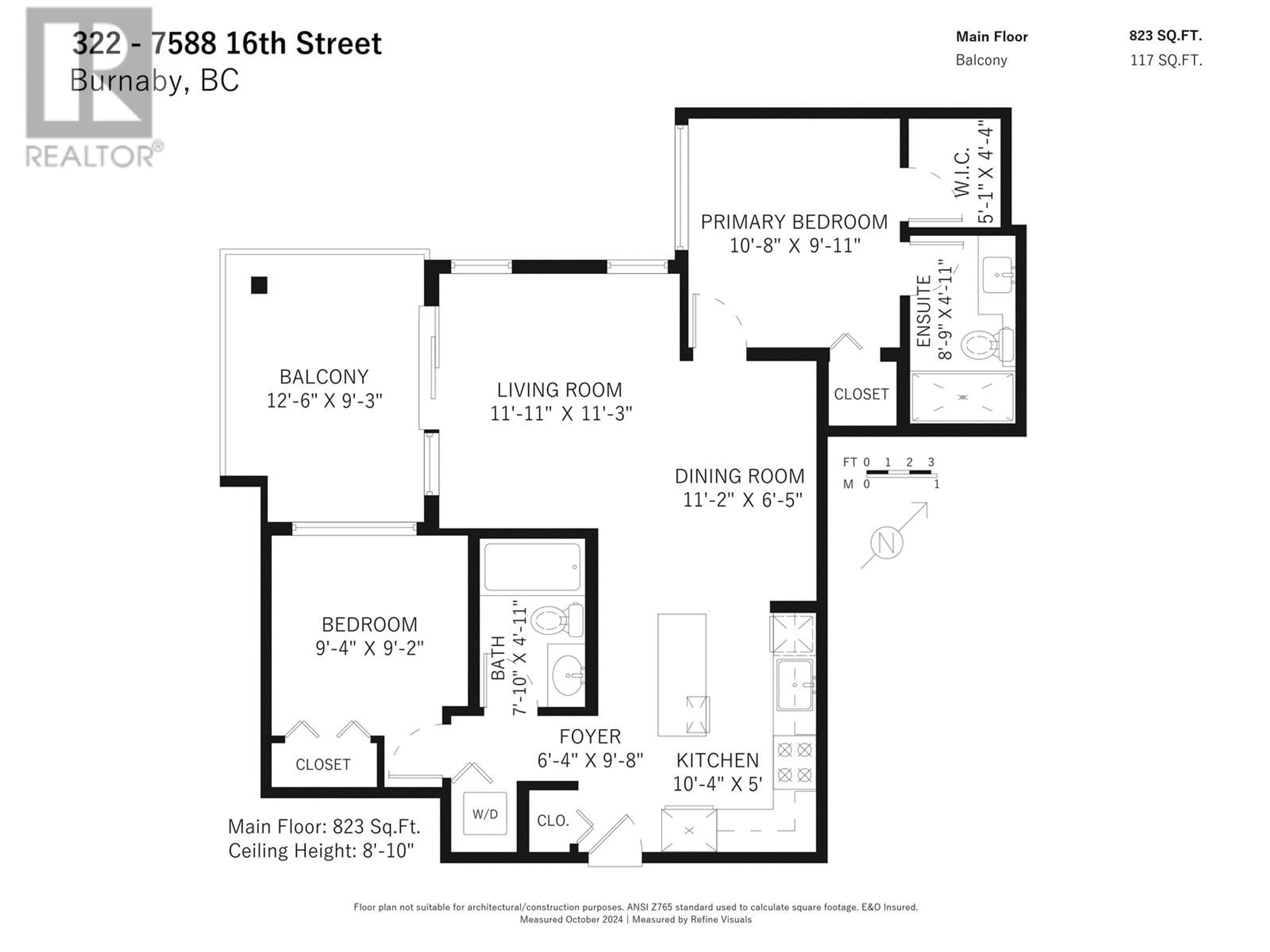 Floor plan for 322 7588 16TH STREET, Burnaby British Columbia V3N0H8