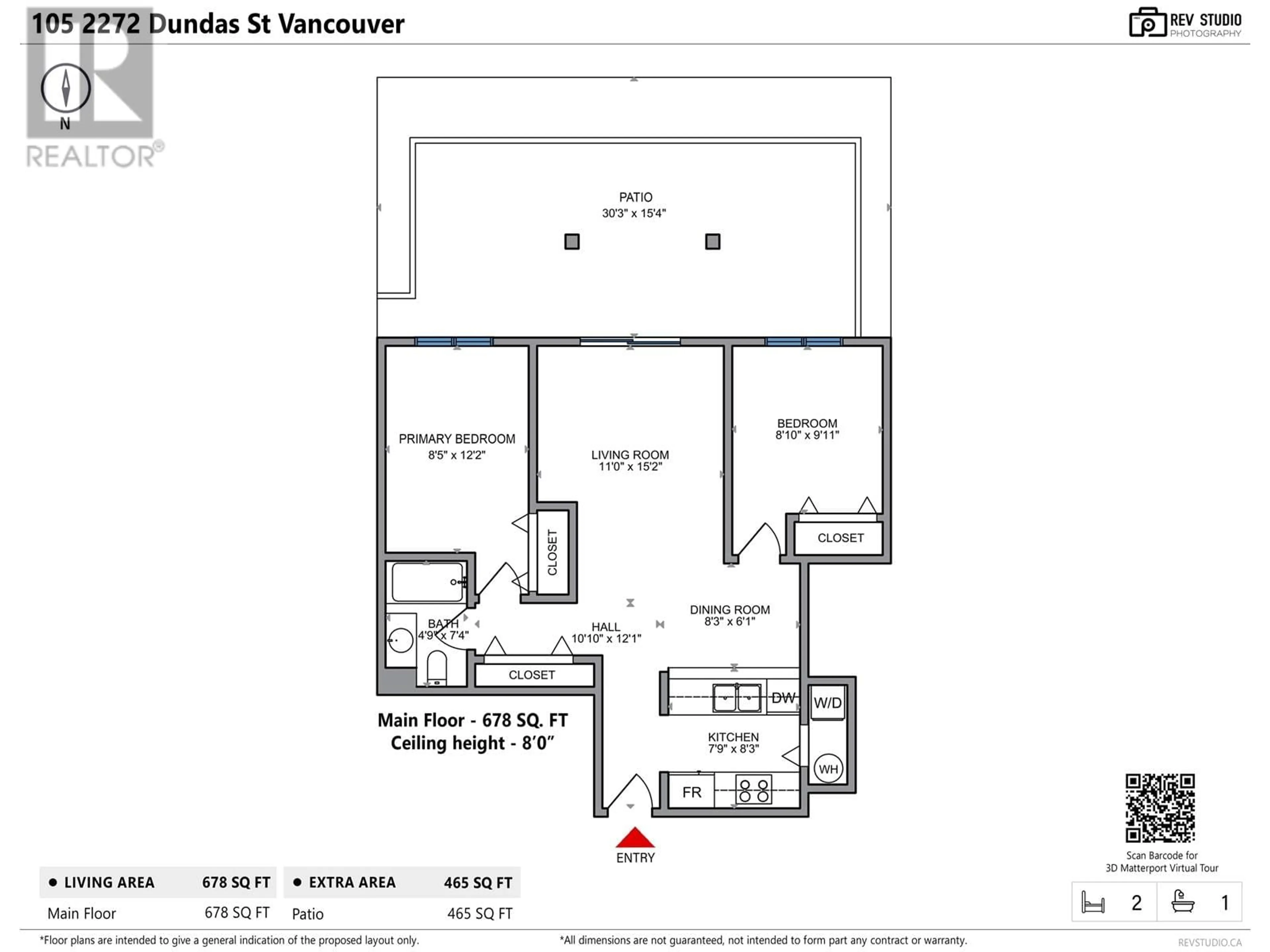 Floor plan for 105 2272 DUNDAS STREET, Vancouver British Columbia V5L1J8