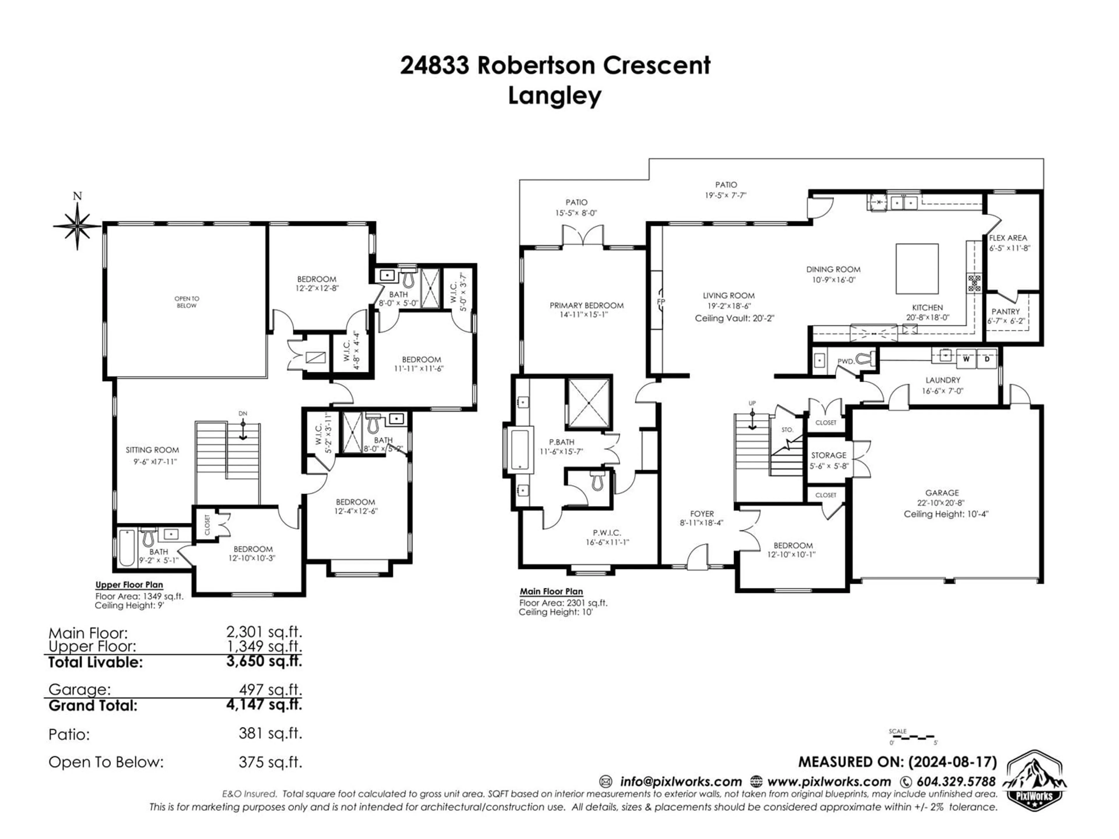 Floor plan for 24833 ROBERTSON CRESCENT, Langley British Columbia V4W1W7