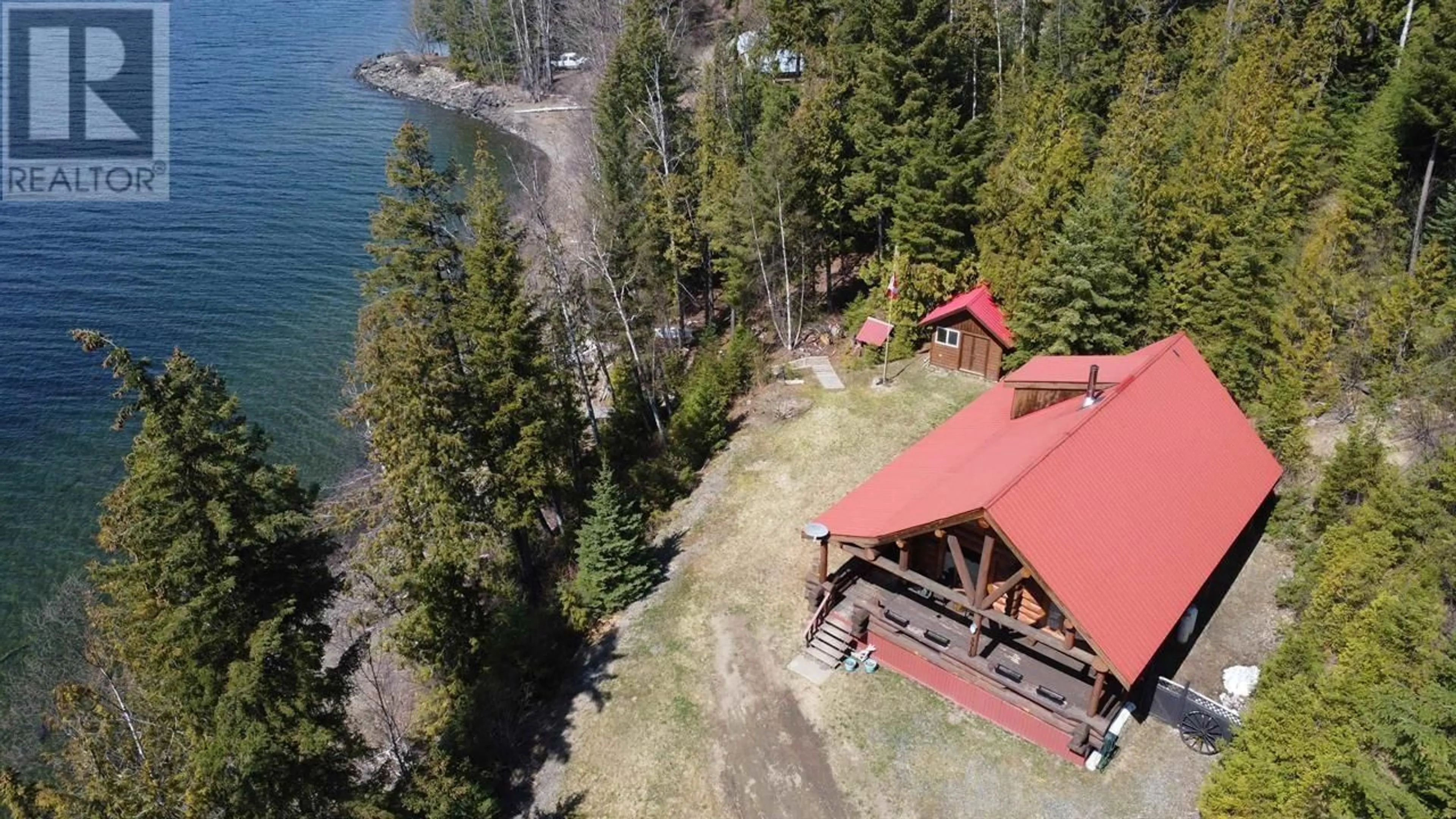 A pic from outside/outdoor area/front of a property/back of a property/a pic from drone, water/lake/river/ocean view for 5915 CEDAR CREEK ROAD, Likely British Columbia V0L1N0