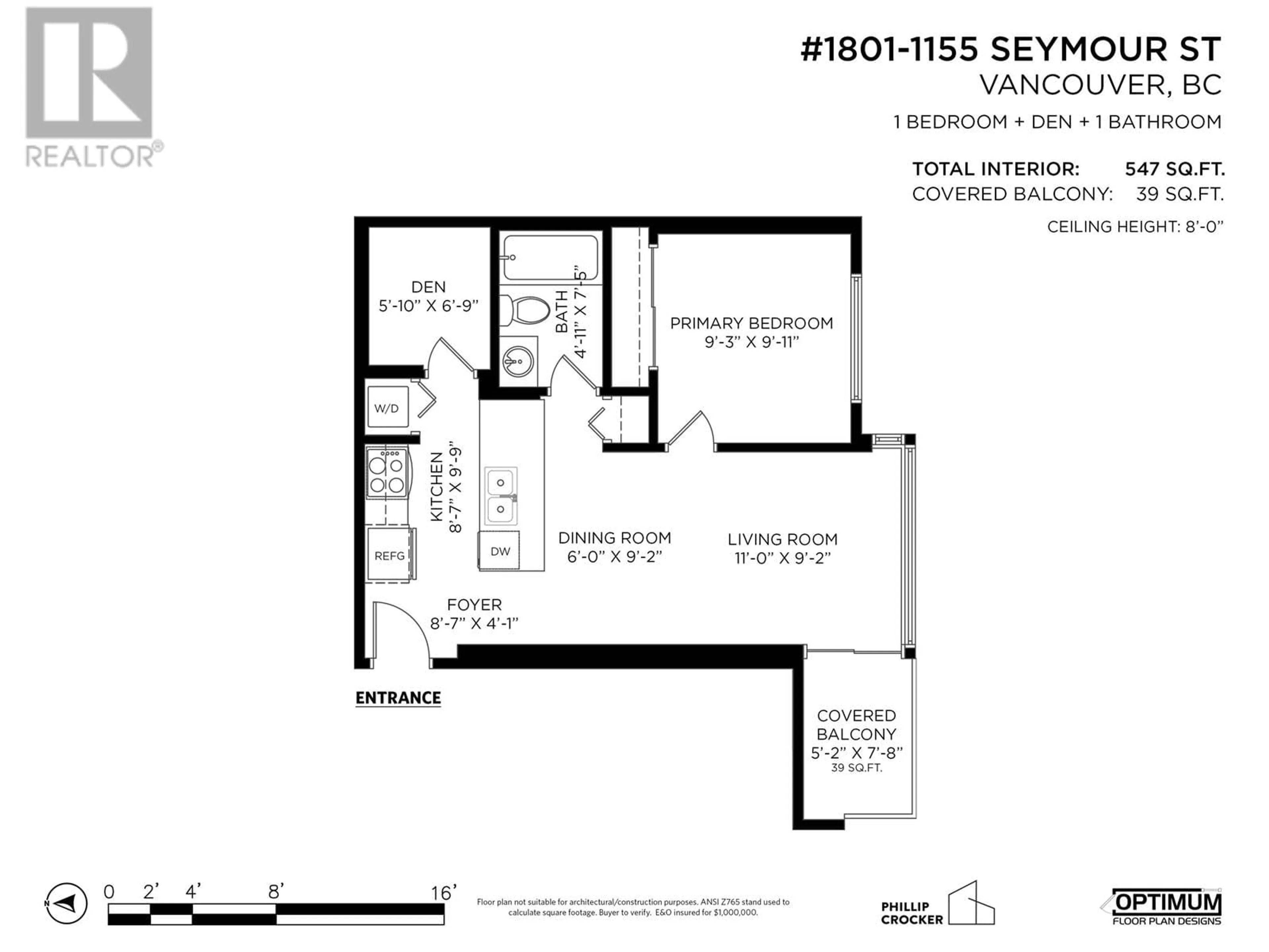 Floor plan for 1801 1155 SEYMOUR STREET, Vancouver British Columbia V6B1K2