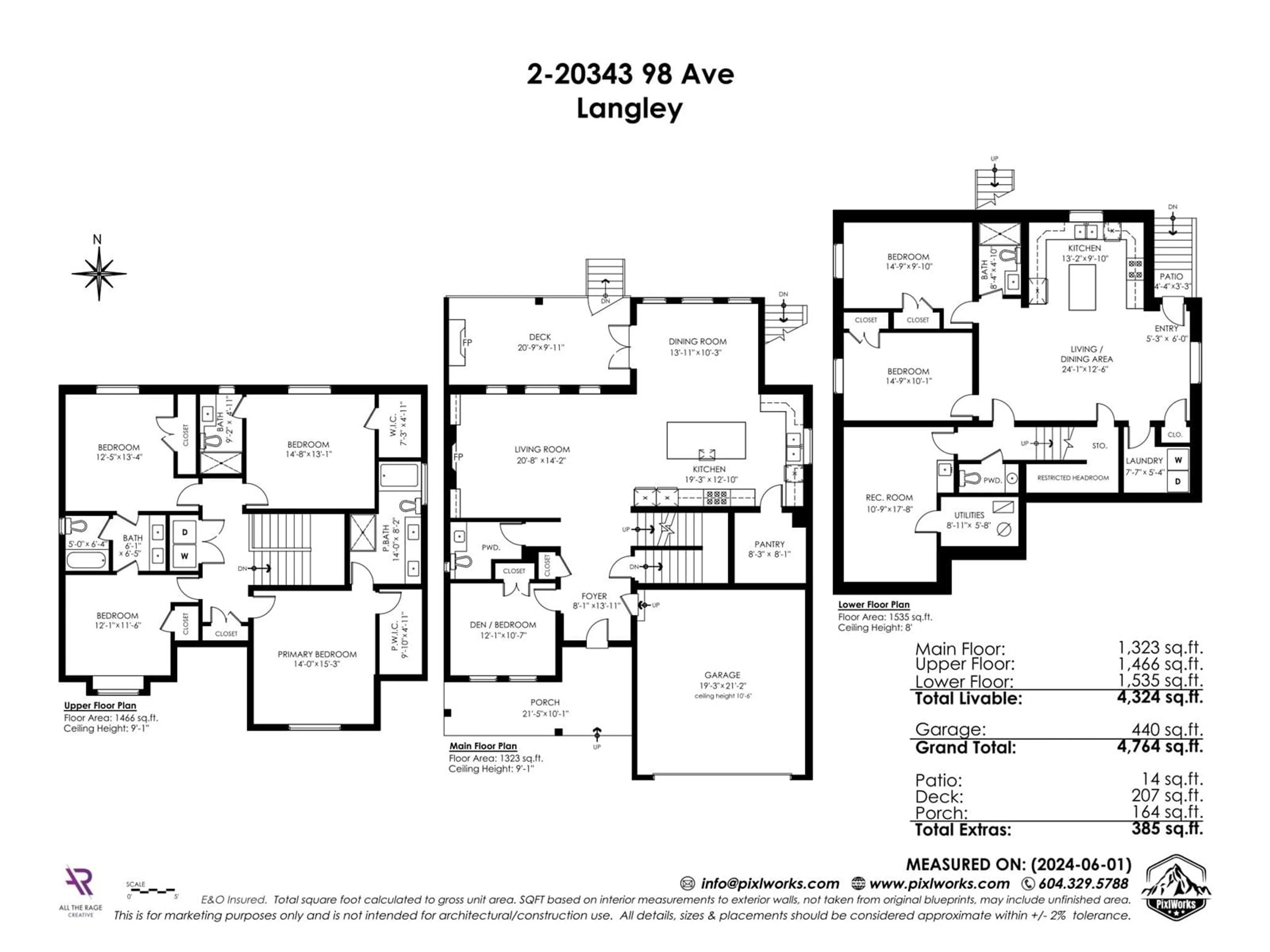 Floor plan for 2 20343 98 AVENUE, Langley British Columbia V1M3E2