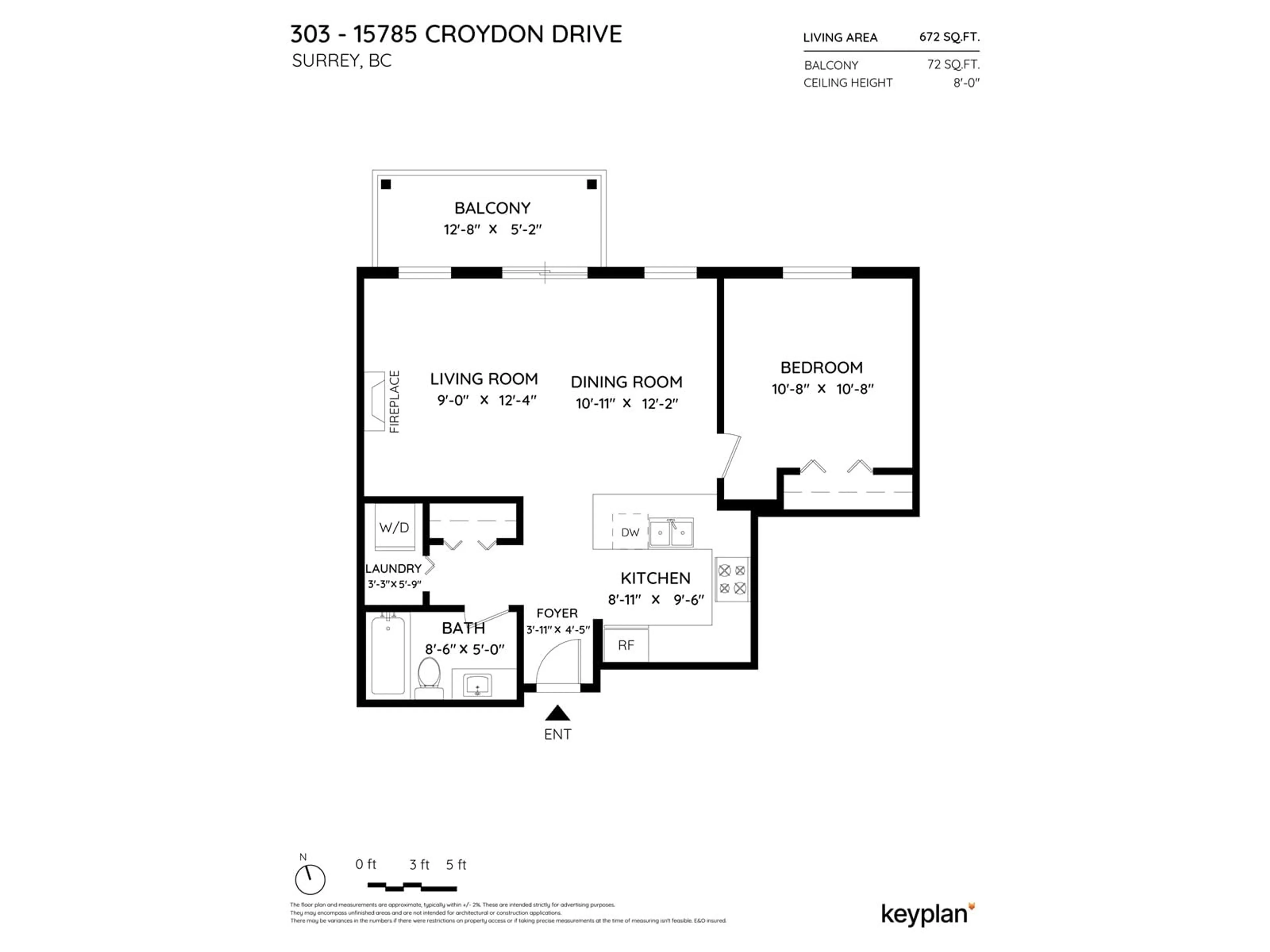 Floor plan for 303 15785 CROYDON DRIVE, Surrey British Columbia V3Z2L6