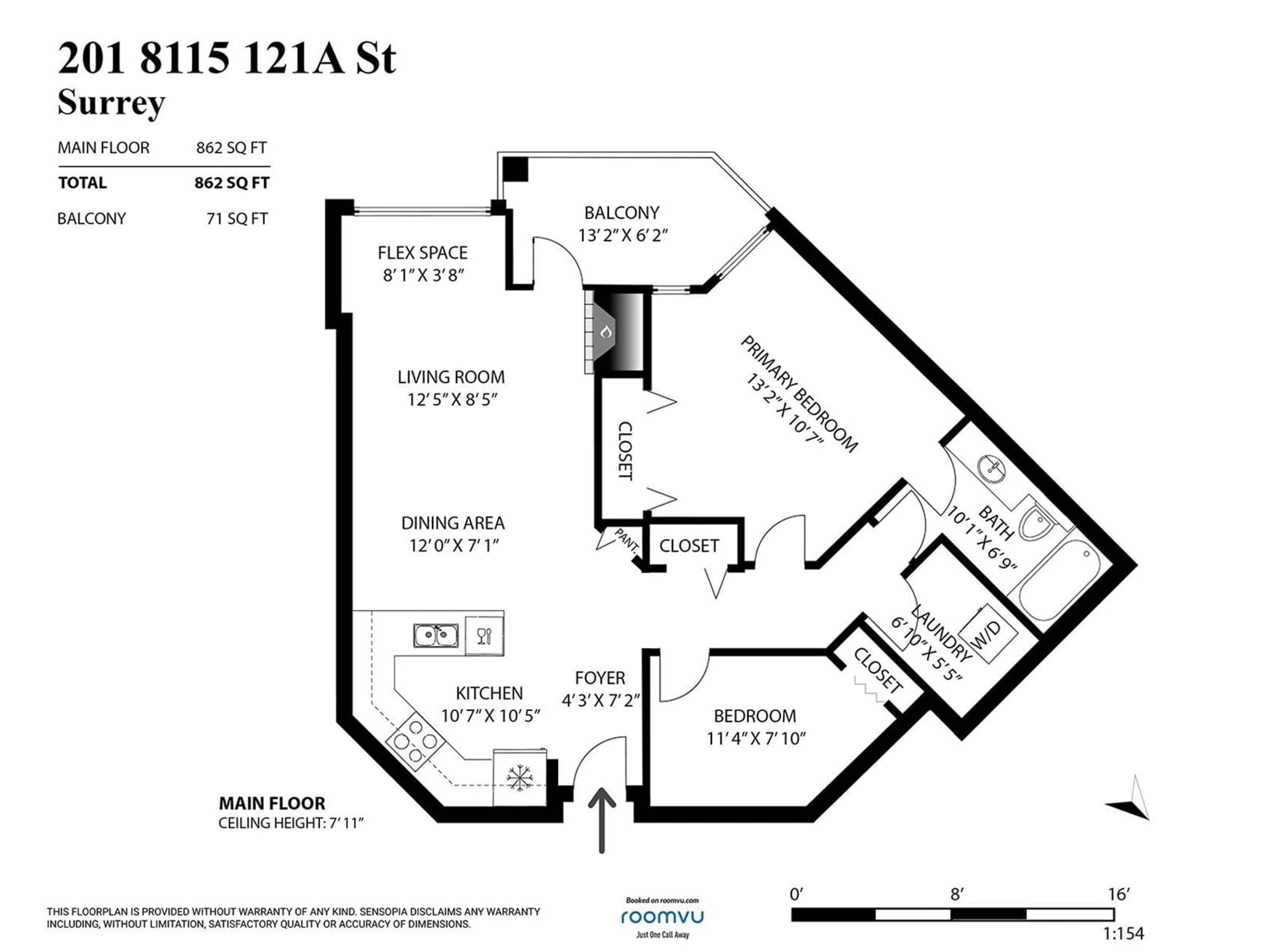 Floor plan for 201 8115 121A STREET, Surrey British Columbia V3W1J2