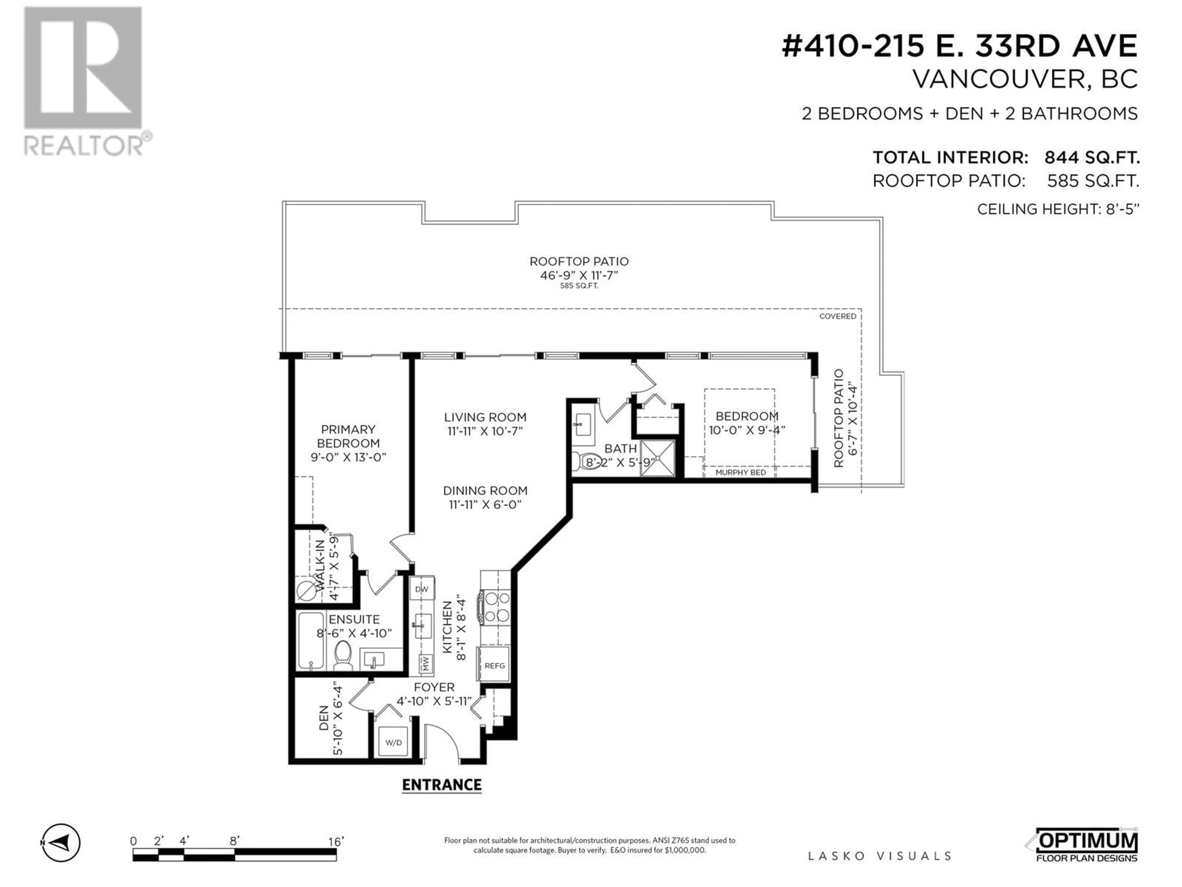 Floor plan for 410 215 E 33RD AVENUE, Vancouver British Columbia V5V2Z7