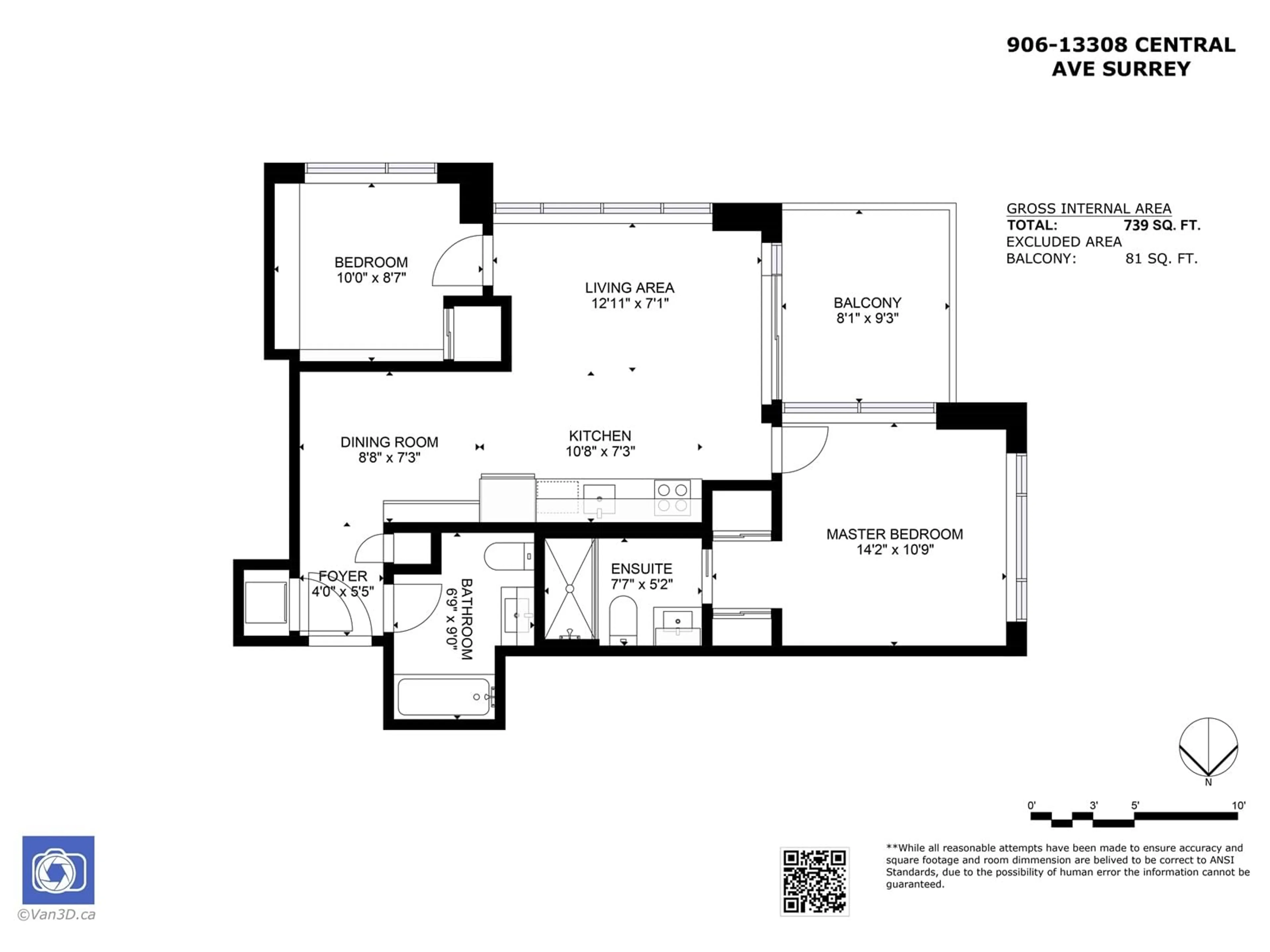 Floor plan for 906 13308 CENTRAL AVENUE, Surrey British Columbia V3T0M4