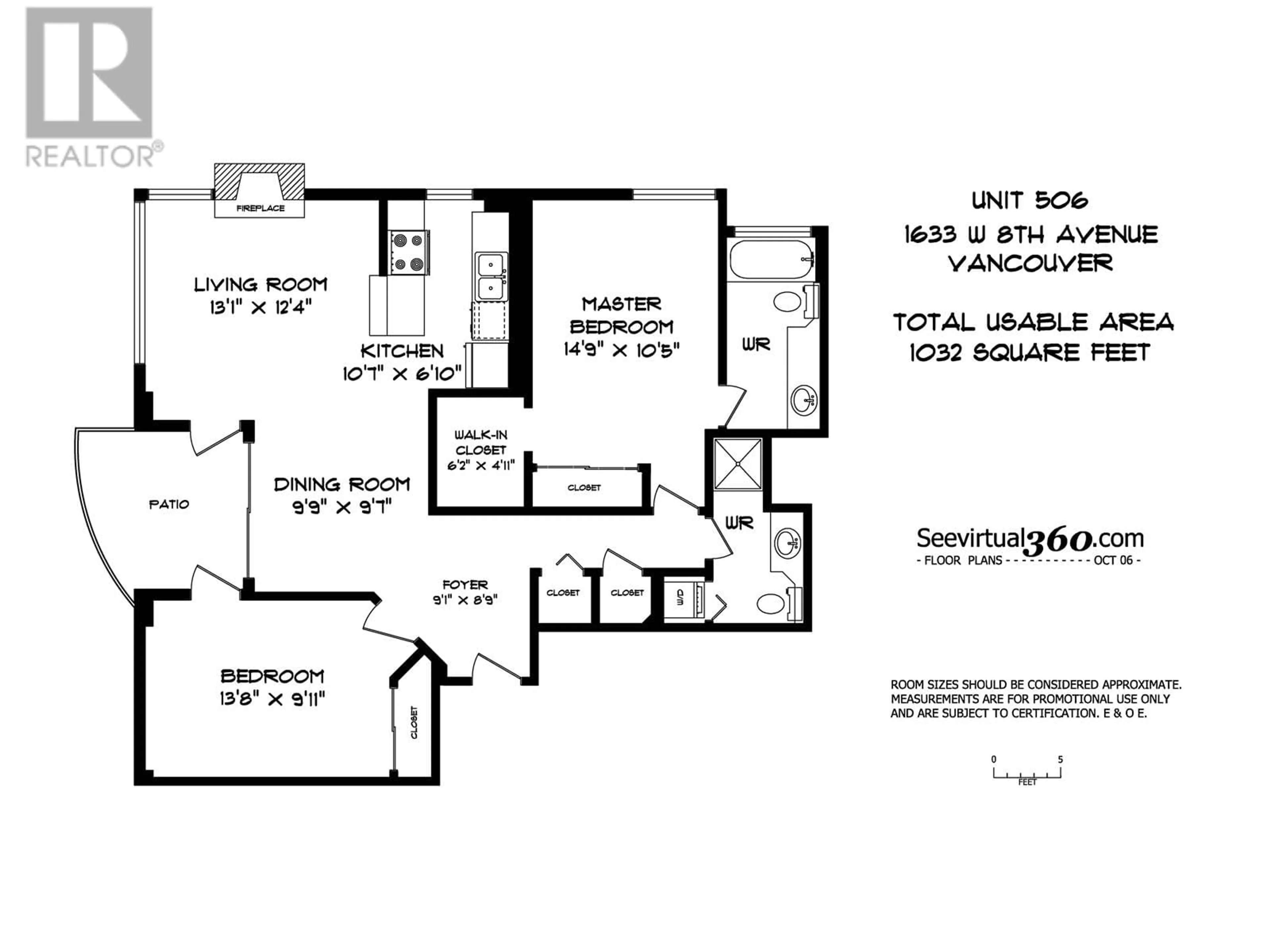 Floor plan for 506 1633 W 8TH AVENUE, Vancouver British Columbia V6J5H7