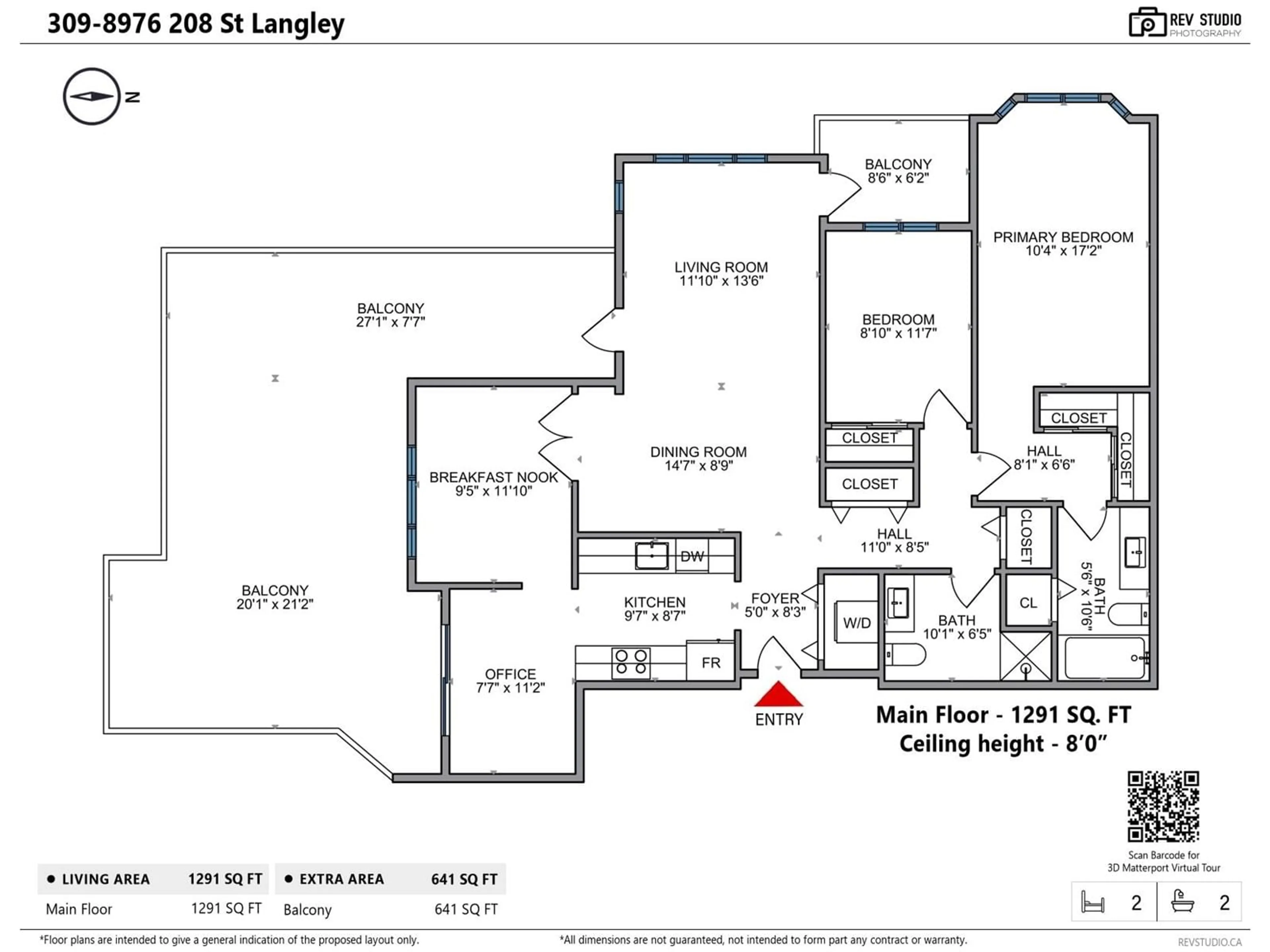 Floor plan for 309 8976 208 STREET, Langley British Columbia V1M2Y8