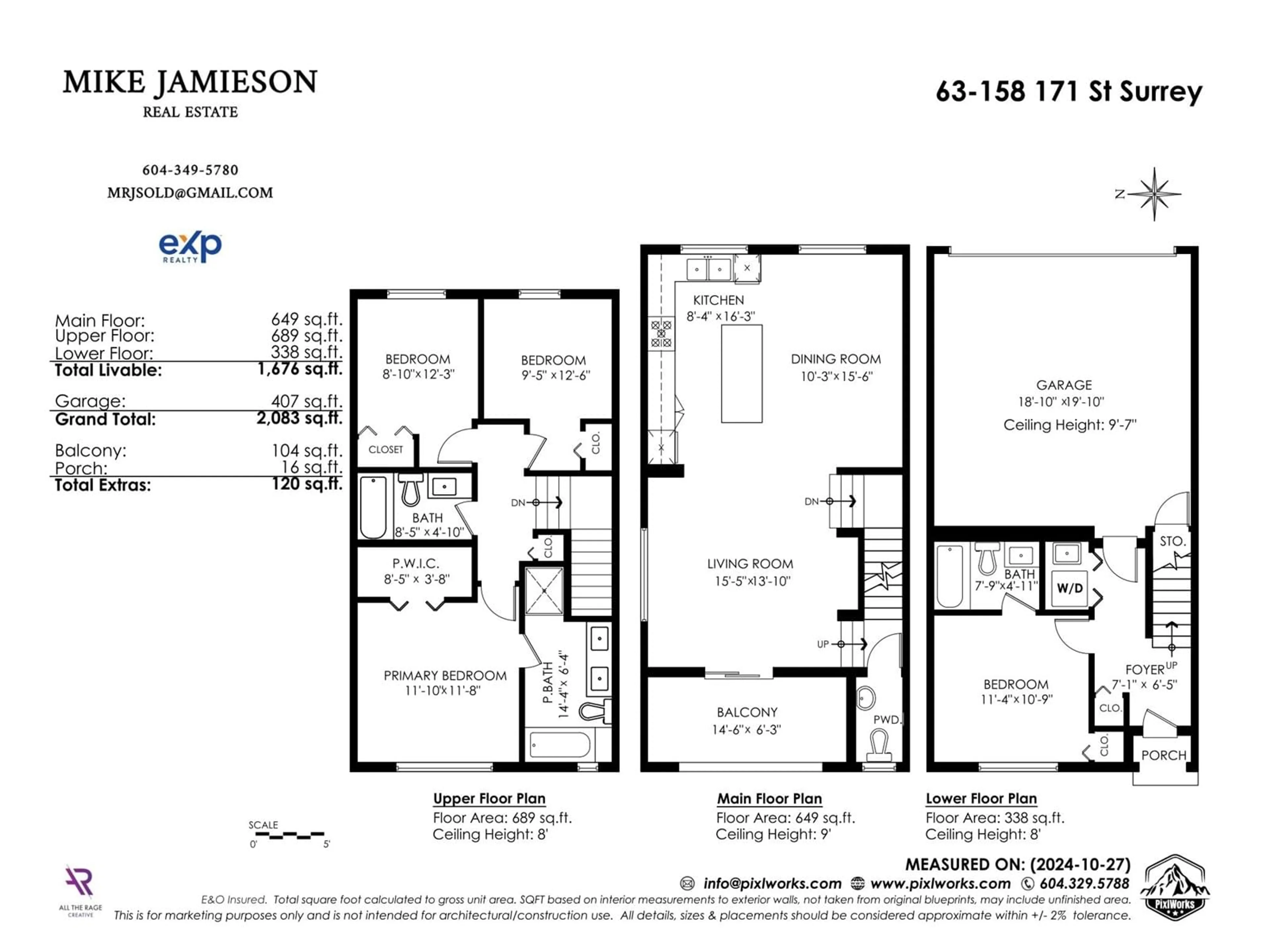 Floor plan for 63 158 171 STREET, Surrey British Columbia V3Z0X1