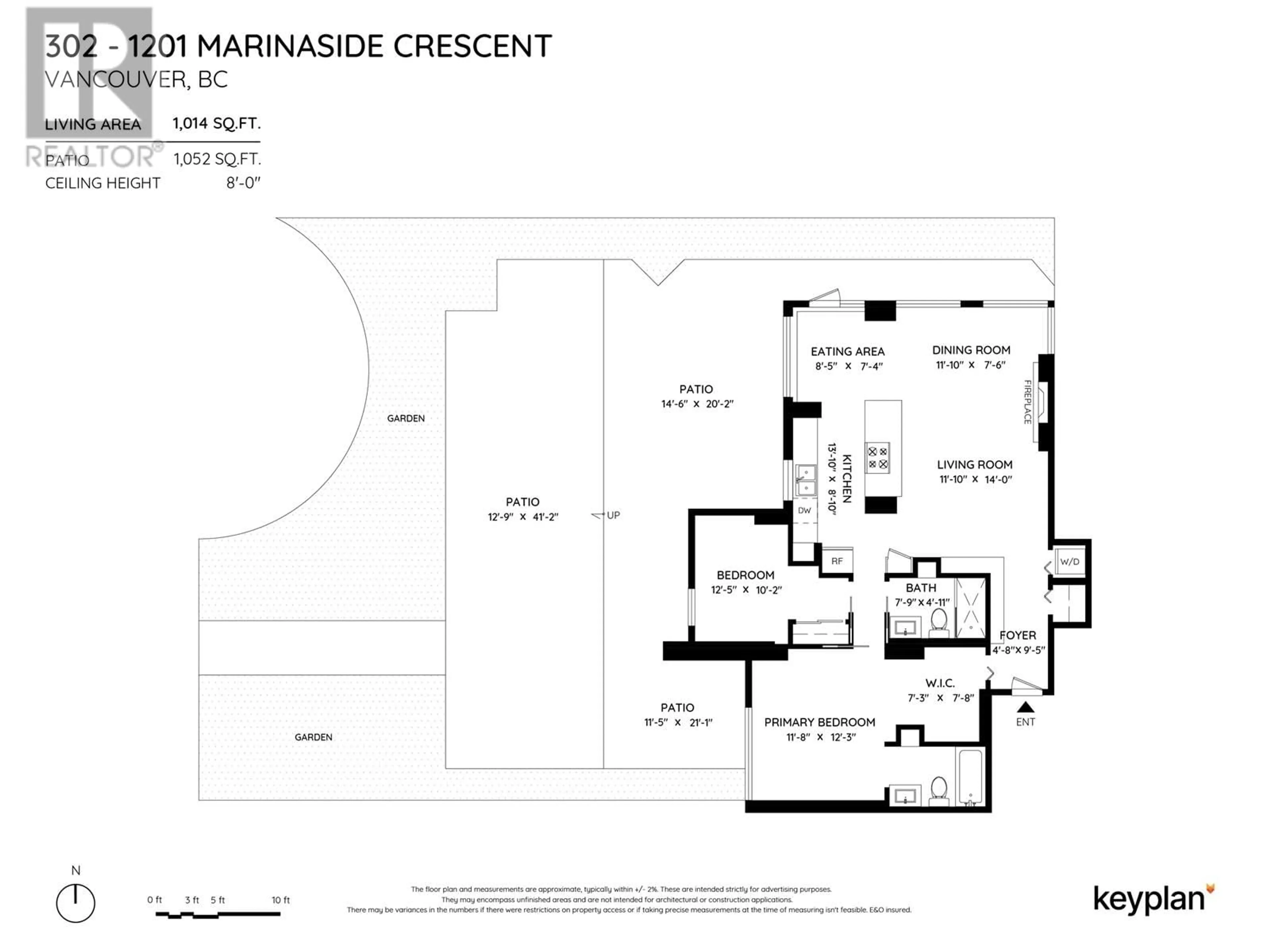 Floor plan for 302 1201 MARINASIDE CRESCENT, Vancouver British Columbia V6Z2V2