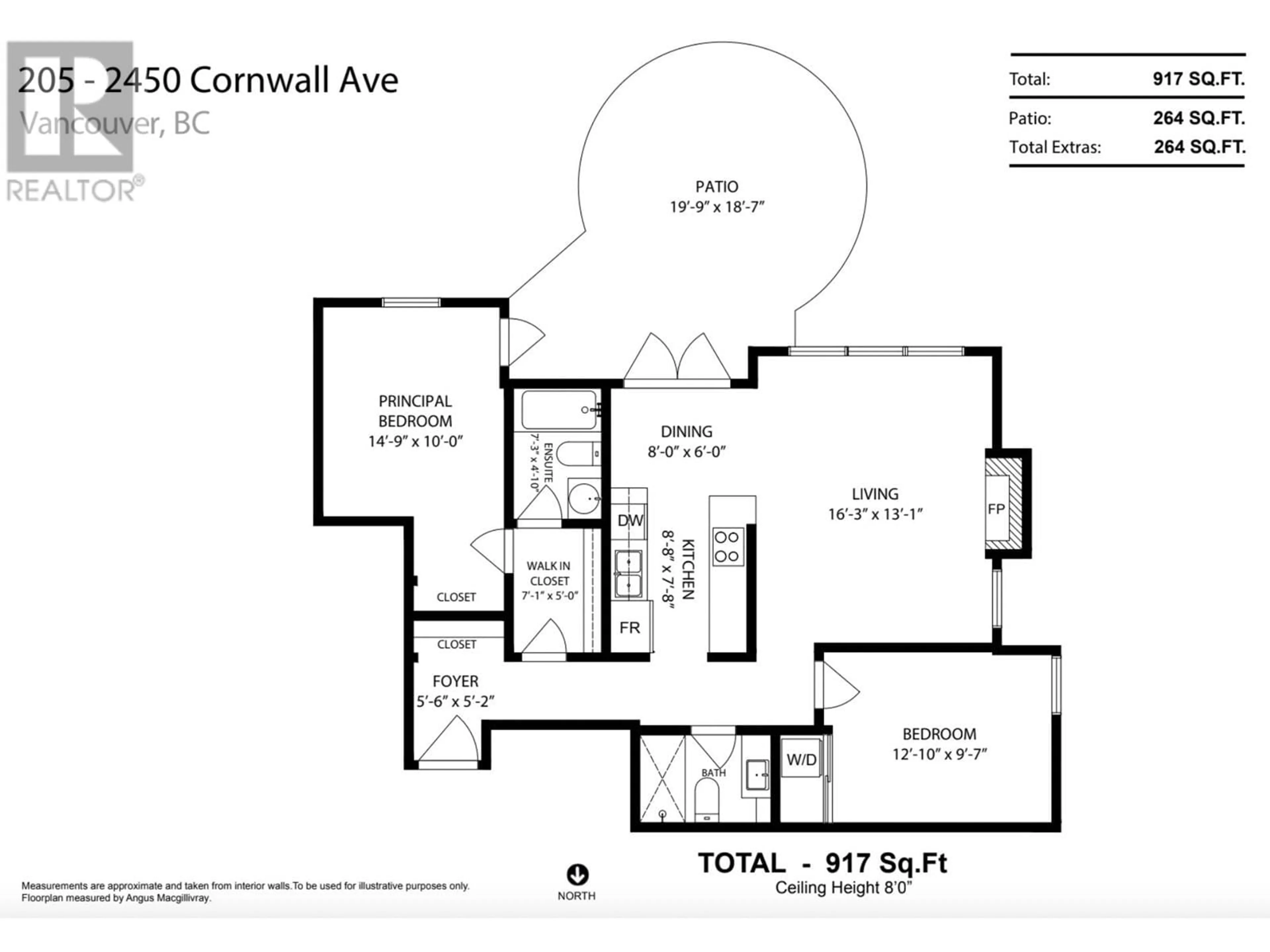 Floor plan for 205 2450 CORNWALL AVENUE, Vancouver British Columbia V6K1B8