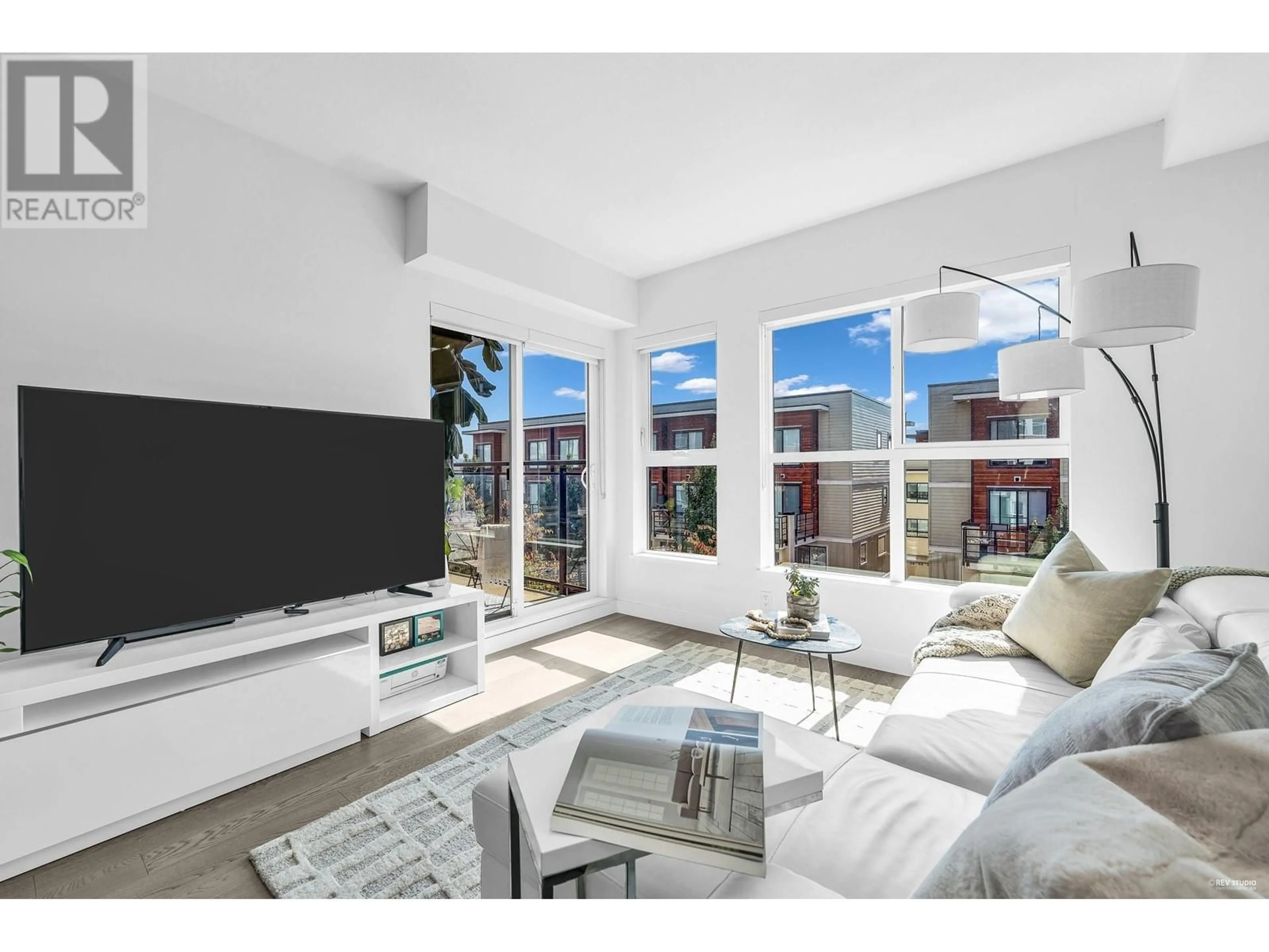 Living room, wood floors for 302 10177 RIVER DRIVE, Richmond British Columbia V6X0S2