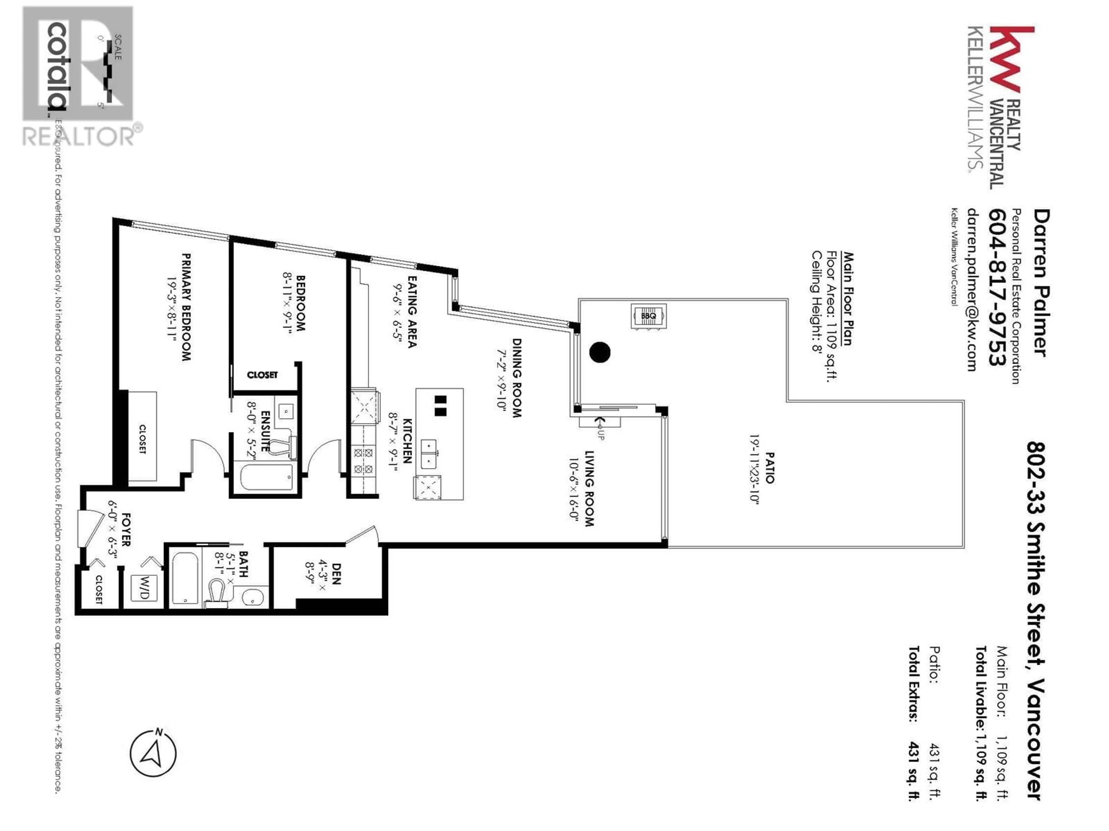 Floor plan for 802 33 SMITHE STREET, Vancouver British Columbia V6B0B5