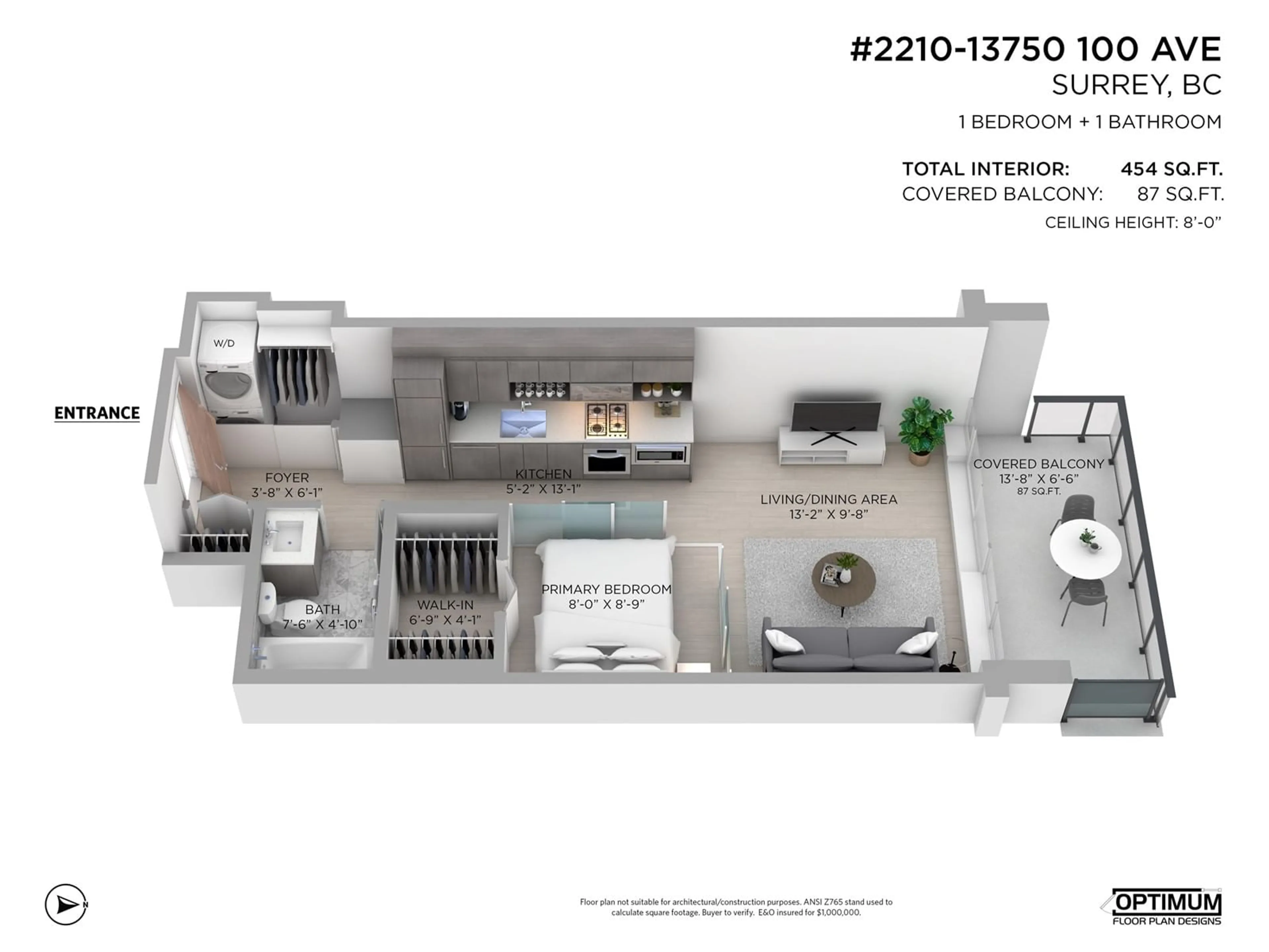 Floor plan for 2210 13750 100 AVENUE, Surrey British Columbia V3T0L3