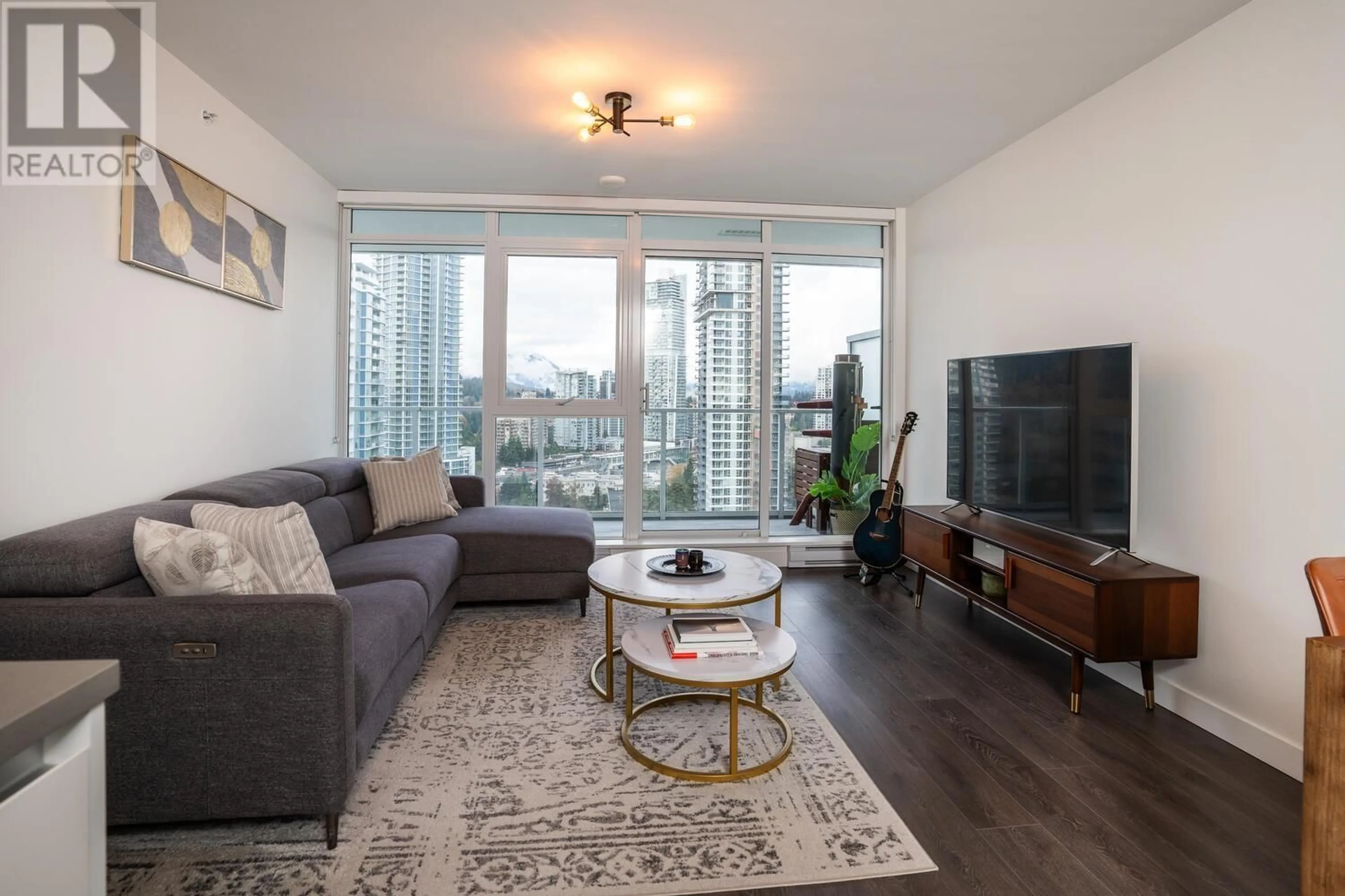 Living room, wood floors for 2104 525 FOSTER AVENUE, Coquitlam British Columbia V3J0H6