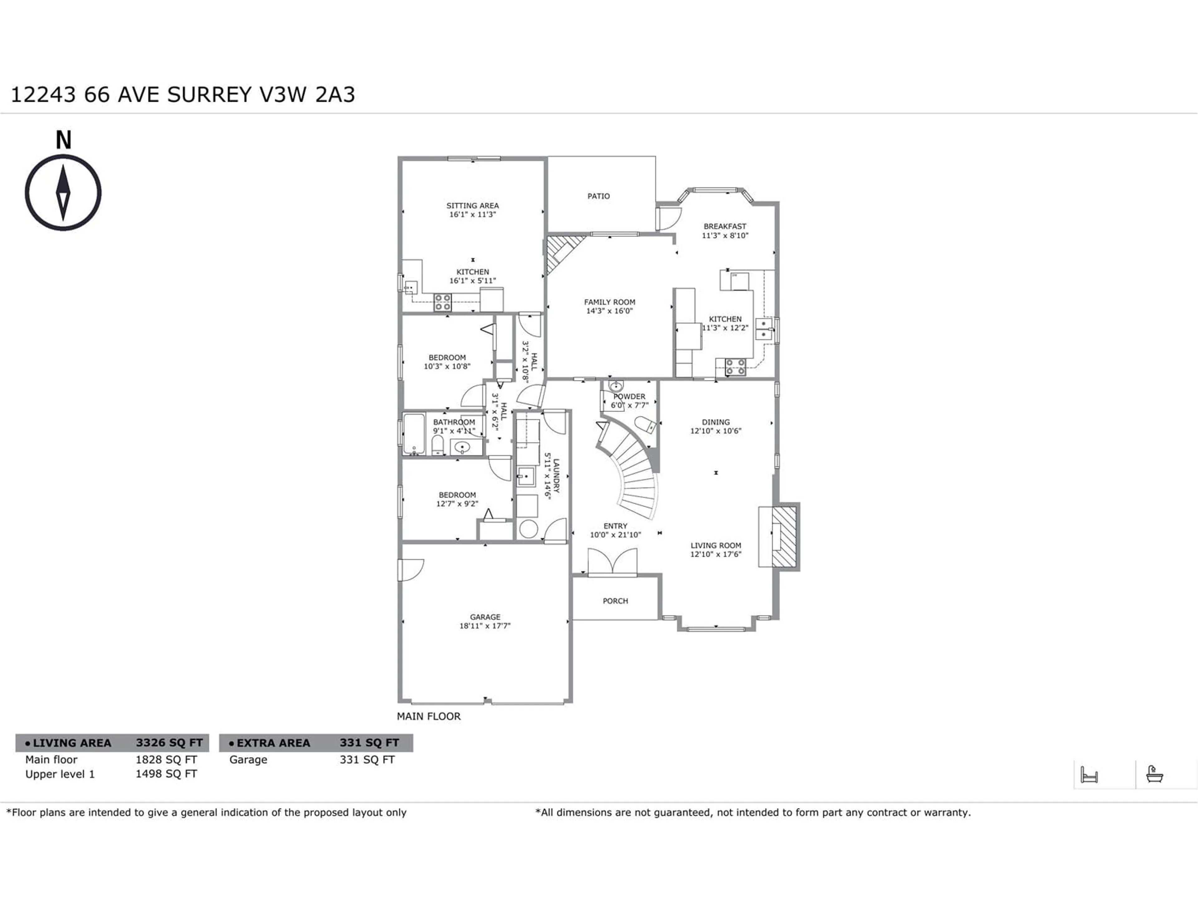 Floor plan for 12243 66 AVENUE, Surrey British Columbia V3W2A3